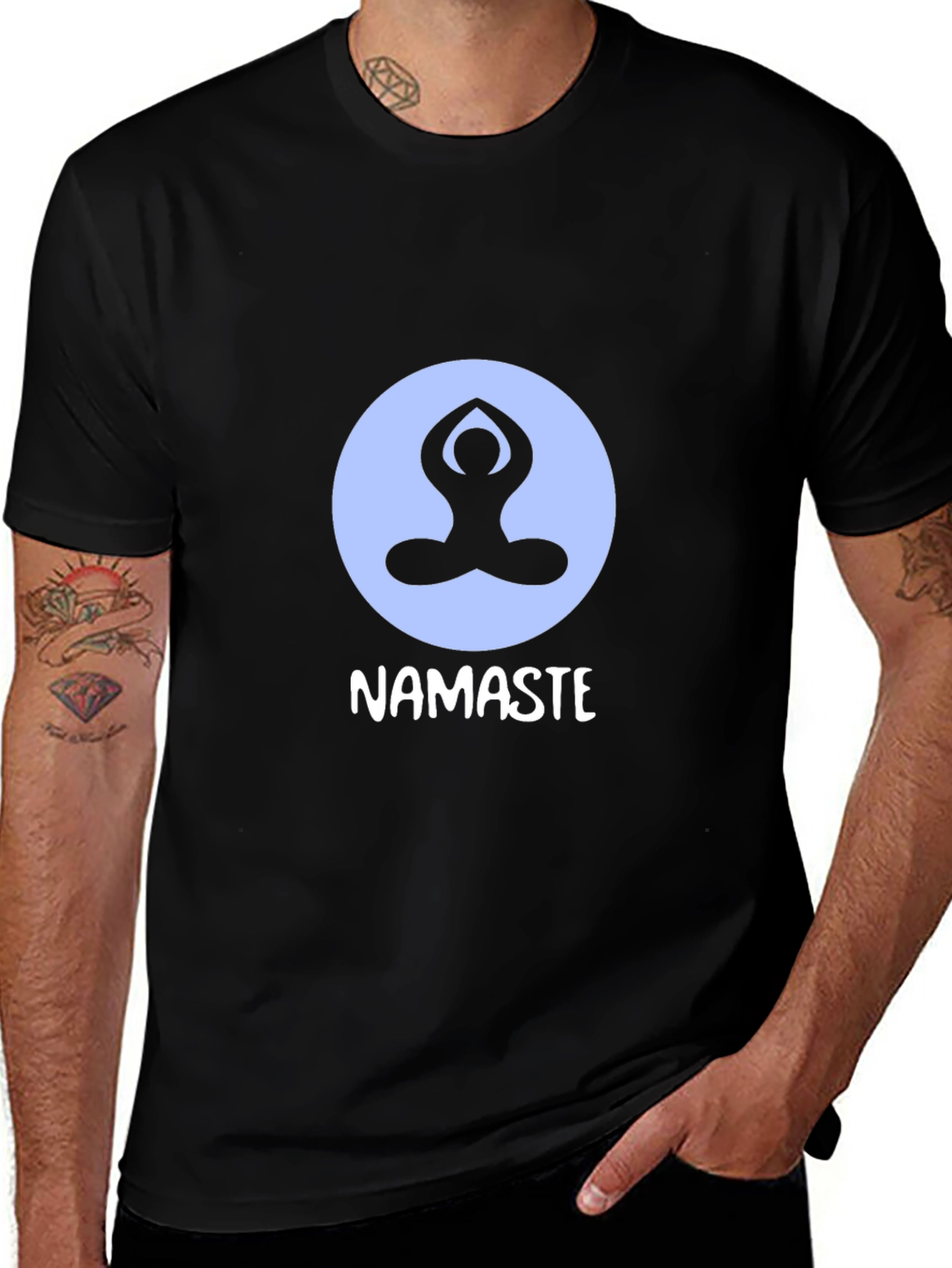 Variant 28 of Namaste Yoga Graphic T-Shirt - Black