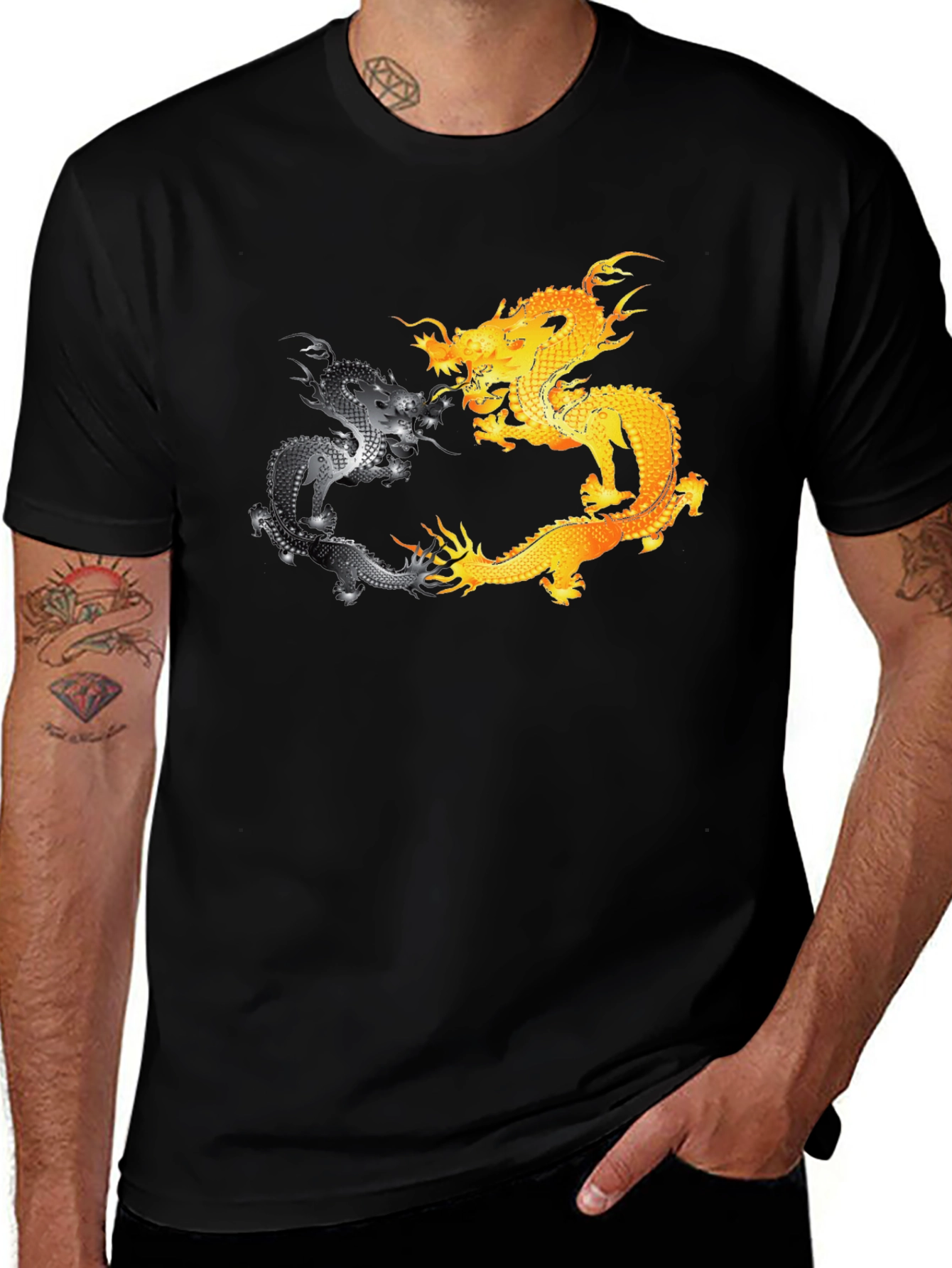 Variant 20 of Yin Yang Dragons Graphic T-Shirt