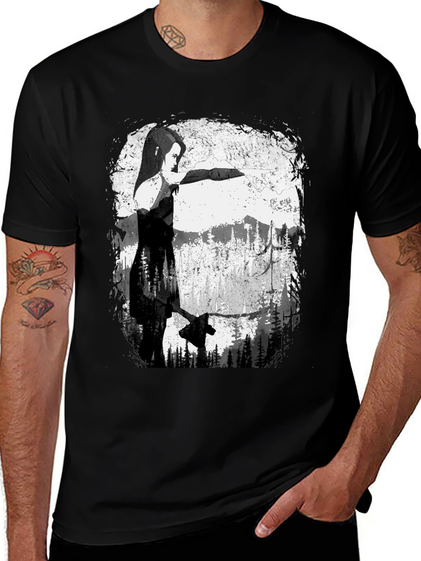 Variant 25 of Axe-Wielding Woman Graphic T-Shirt
