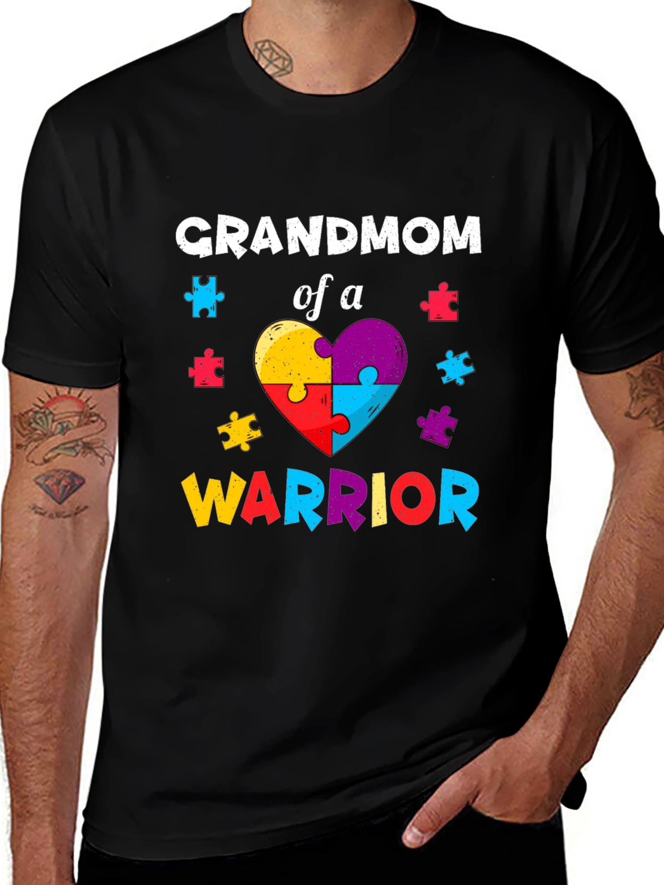 Grandmom of a Warrior Autism Awareness T-Shirt