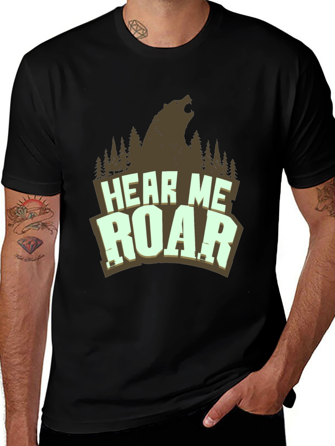 Variant 6 of Hear Me Roar Bear Graphic Tee