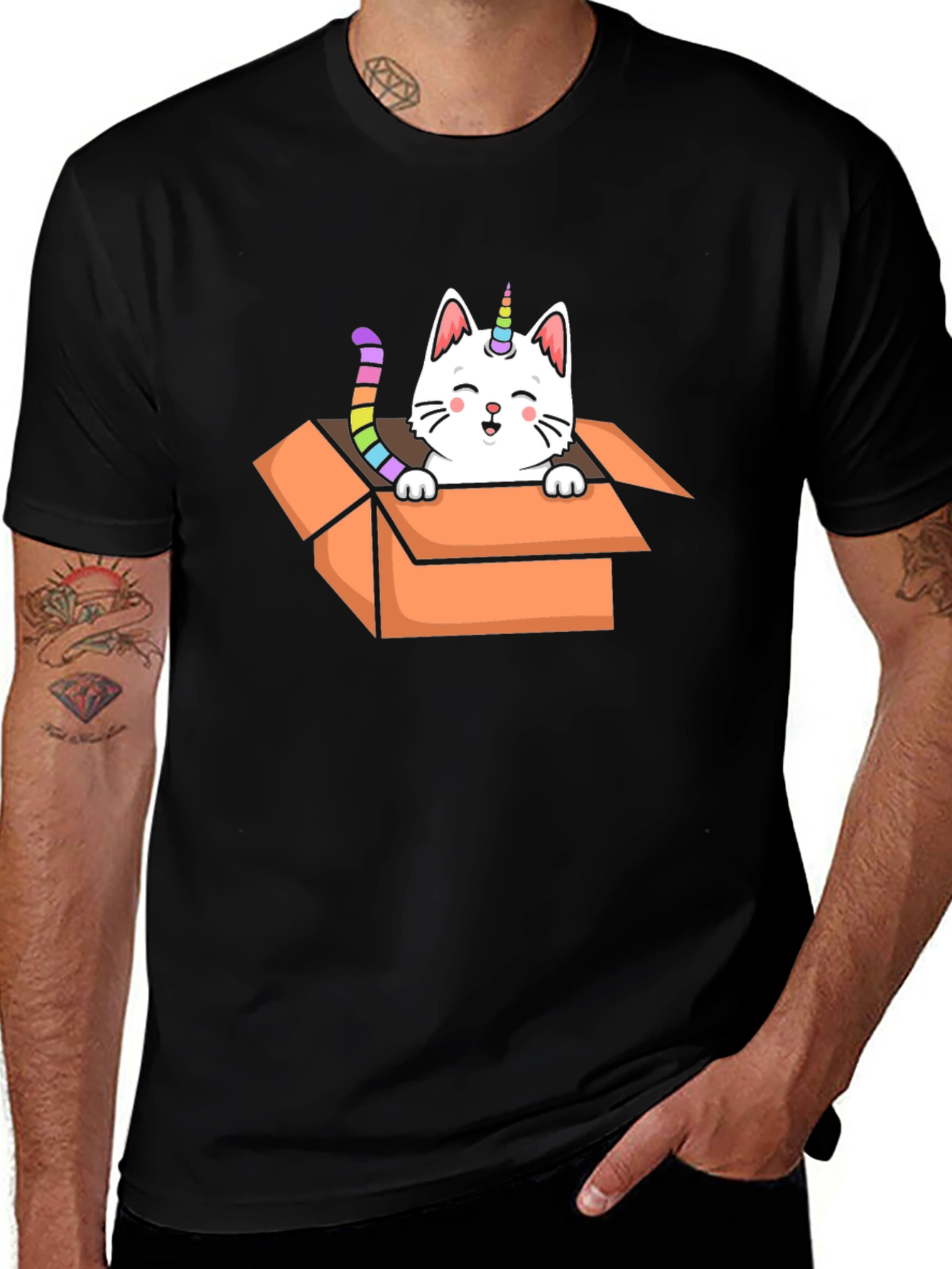 Variant 28 of Unicorn Cat in a Box T-Shirt
