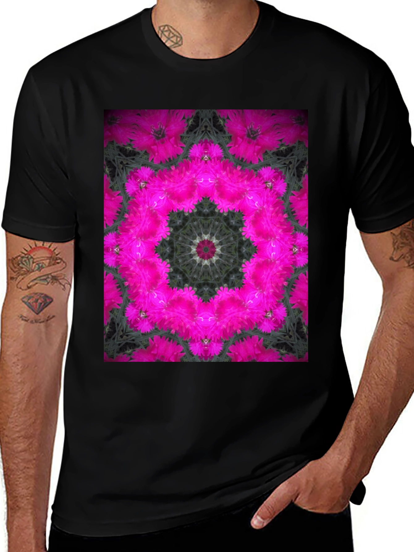 Variant 26 of Floral Kaleidoscope Graphic T-Shirt