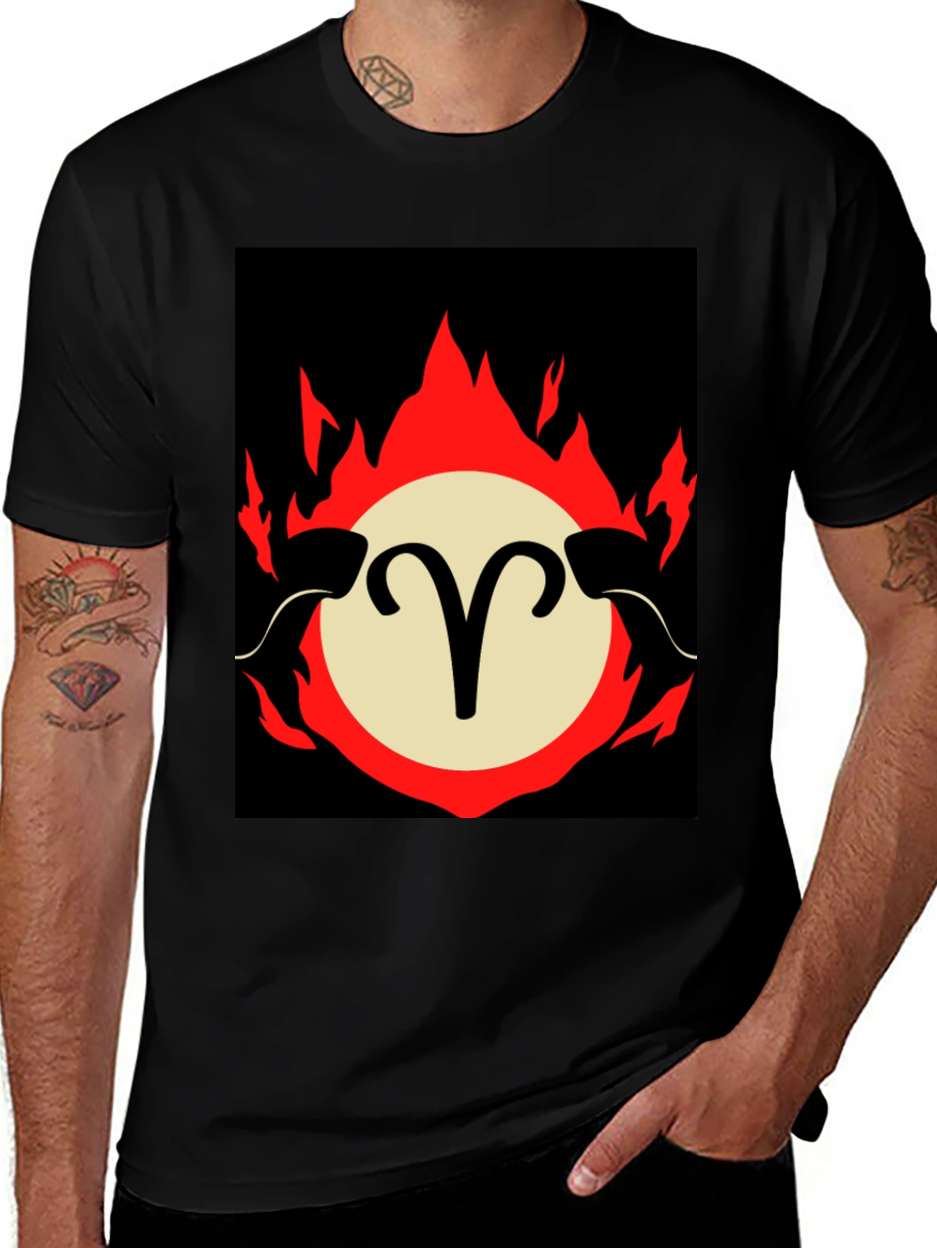 Aries Zodiac Sign Fire T-Shirt