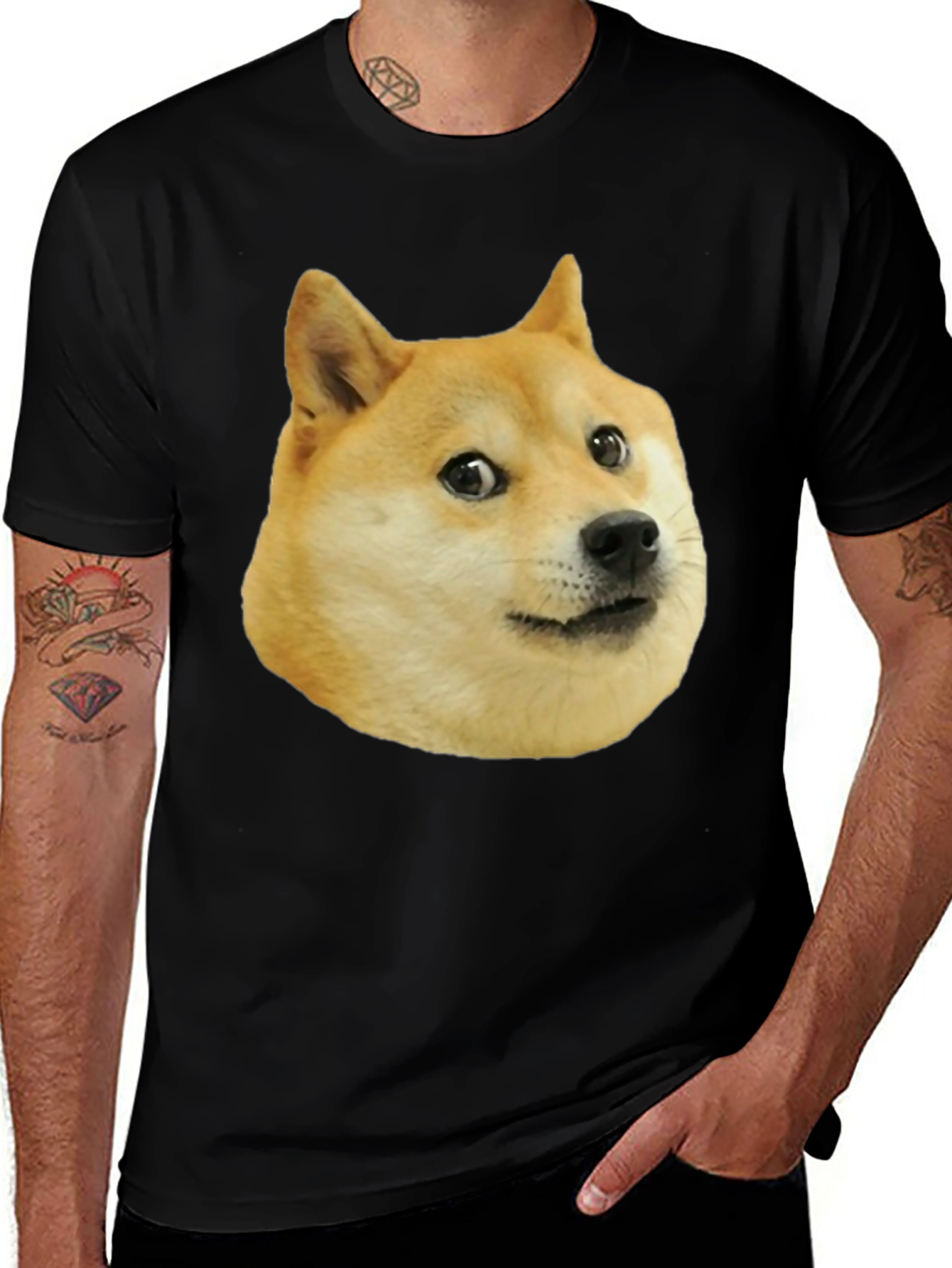 Doge Meme Black T-Shirt - Funny Novelty Tee