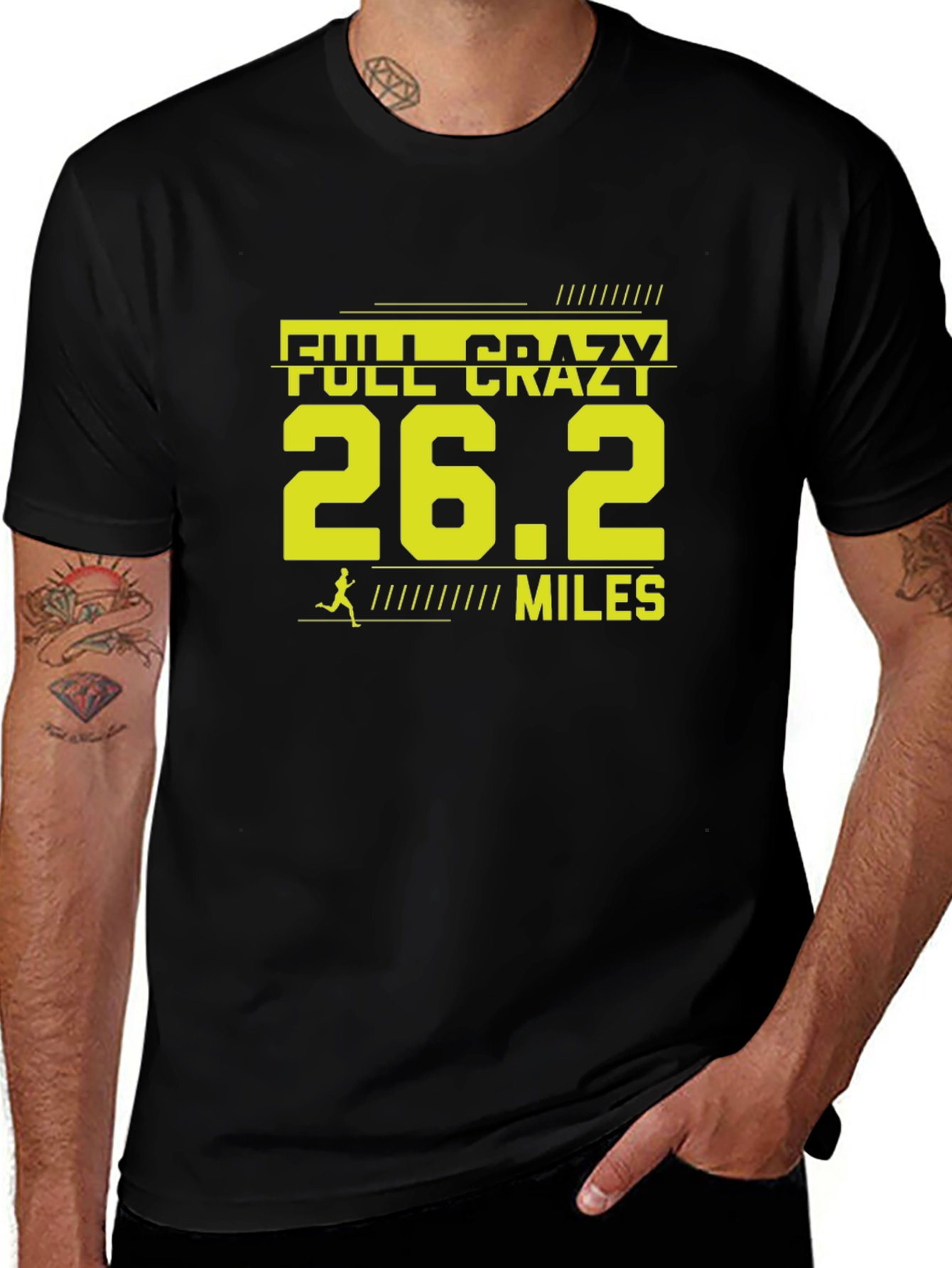 Variant 29 of Full Crazy 26.2 Miles Marathon Runner T-Shirt