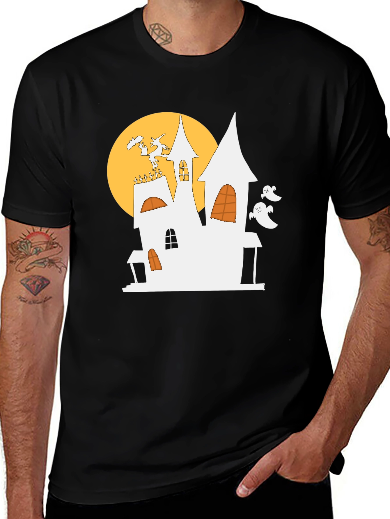 Variant 12 of Spooky Haunted House Halloween T-Shirt