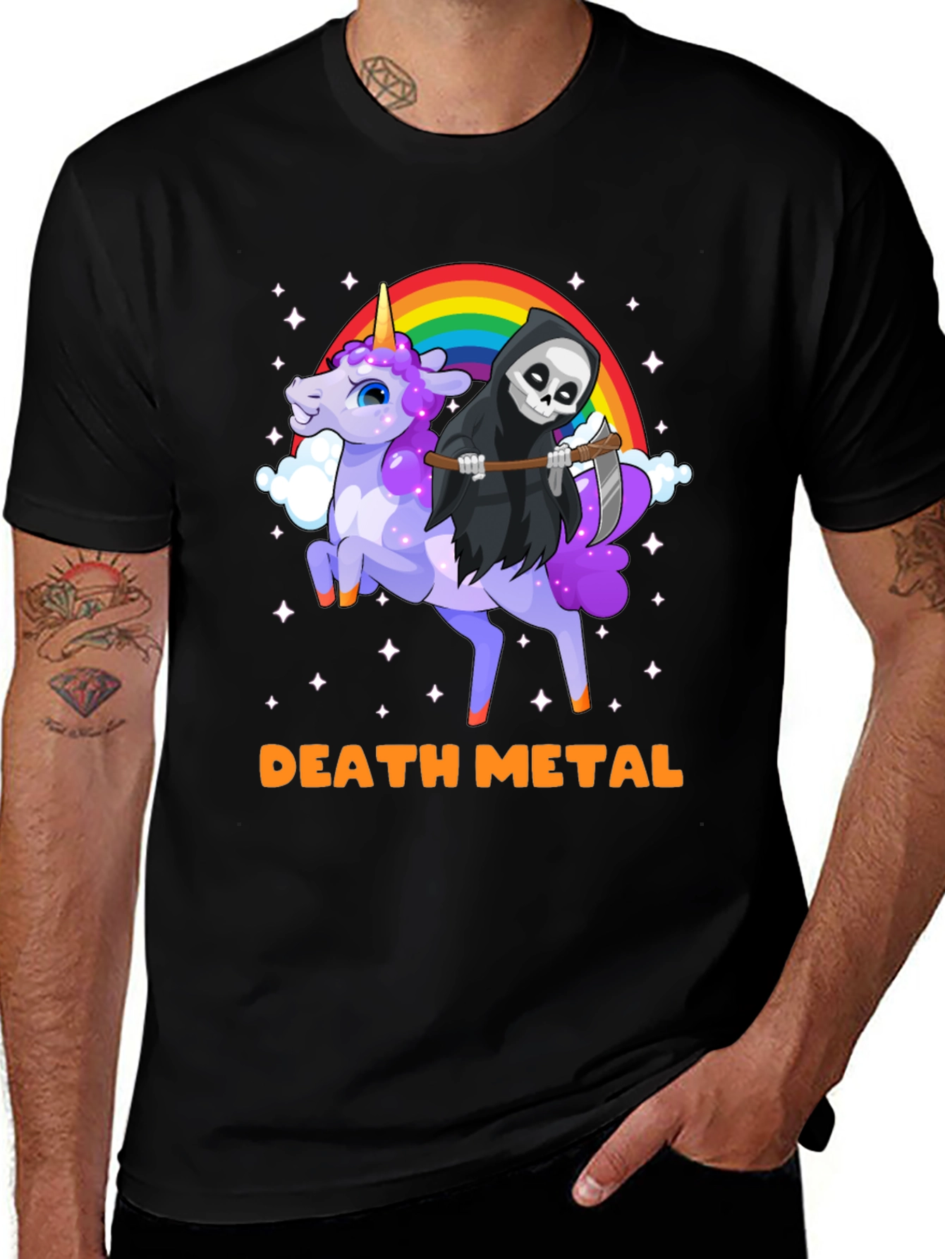 Variant 20 of Death Metal Grim Reaper Unicorn Graphic Tee