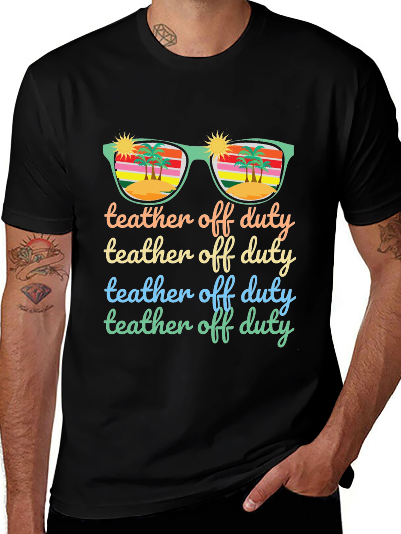 Variant 5 of Teacher Off Duty Summer T-Shirt