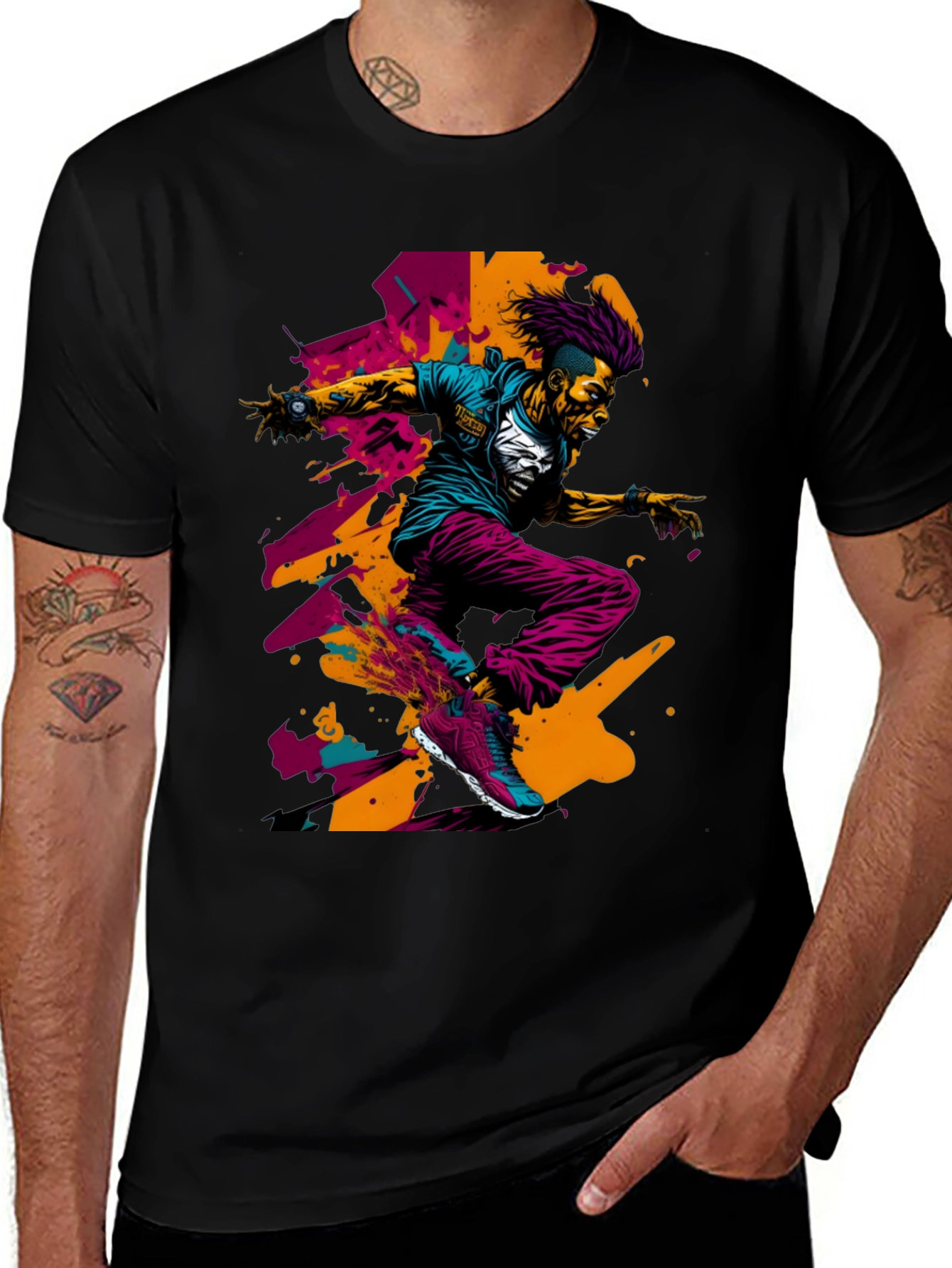 Variant 16 of Urban Style Graphic Tee - Dynamic Dancer