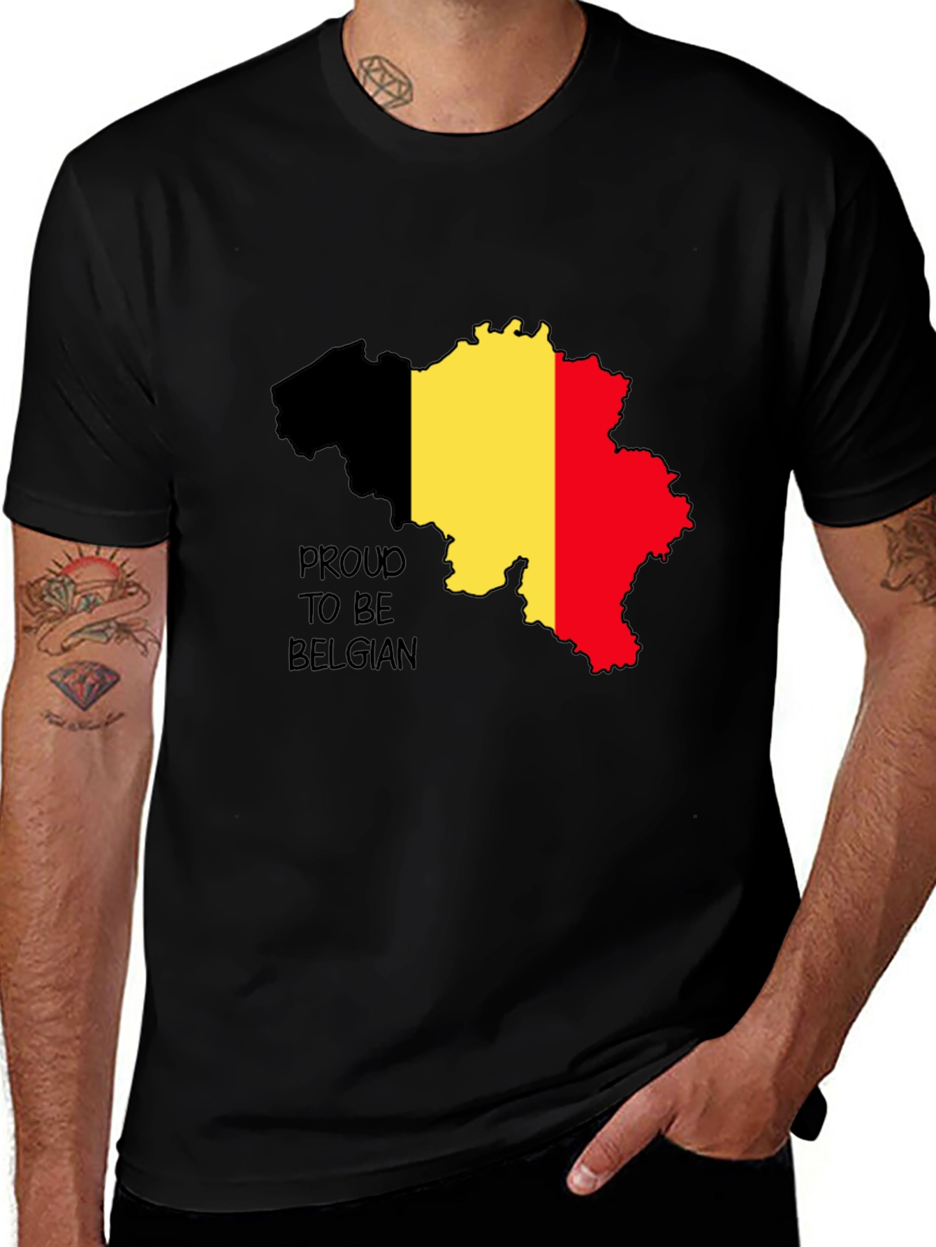 Proud to be Belgian Black T-Shirt