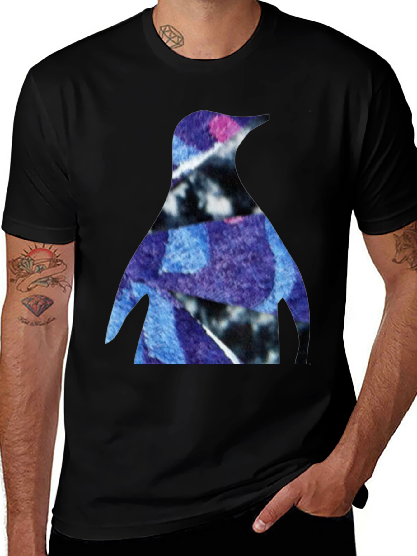 Variant 24 of Penguin Silhouette Graphic Print Tee - Black