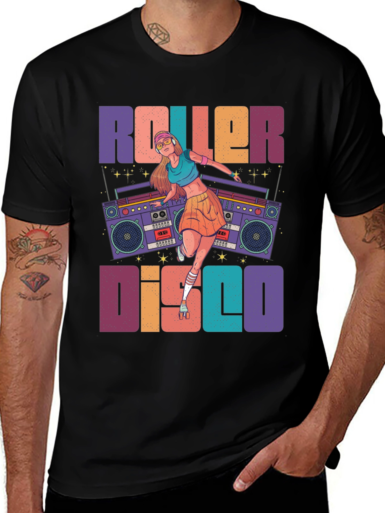 Variant 15 of Roller Disco Graphic Tee - Retro Style