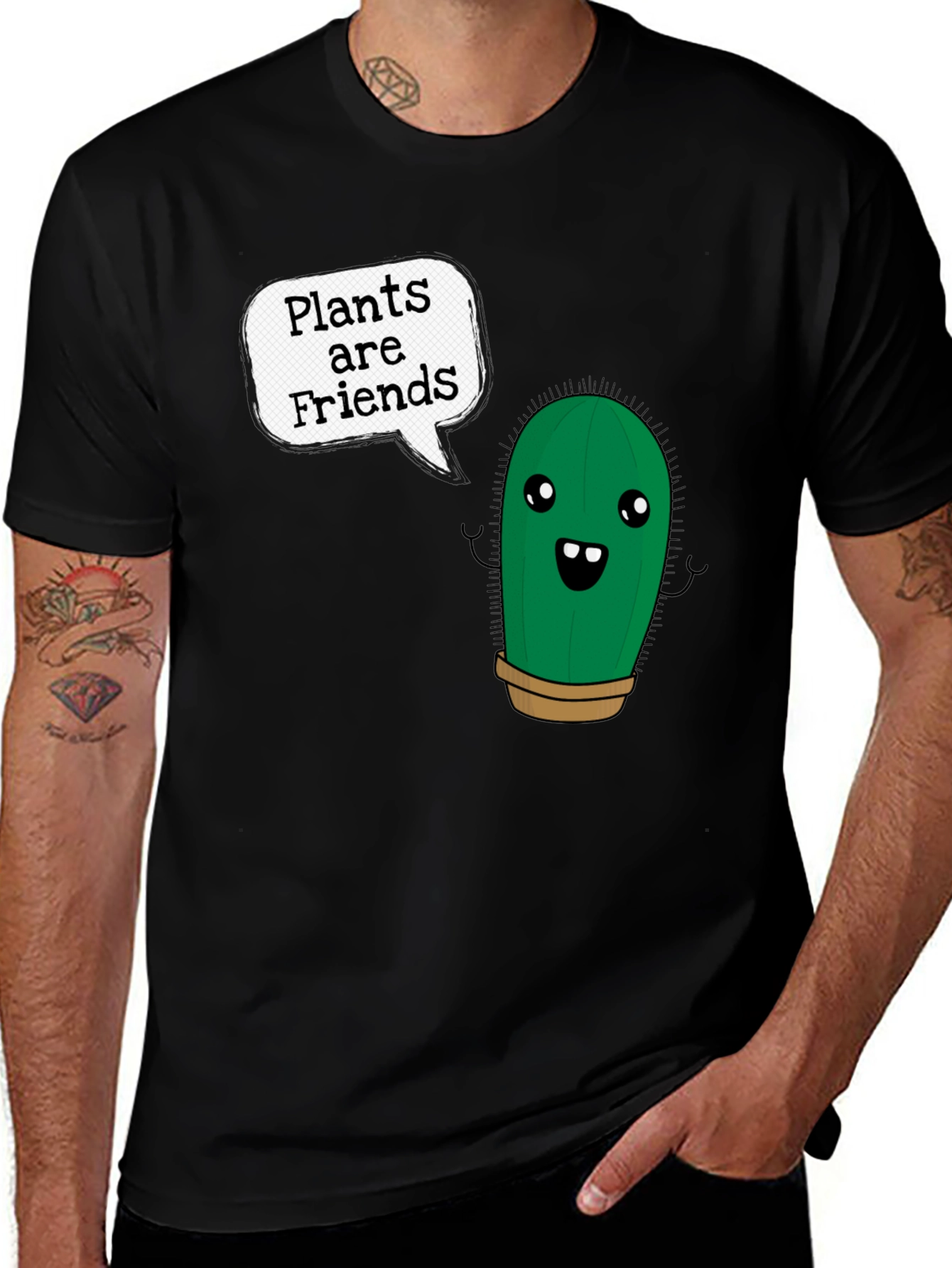 Variant 14 of Plants are Friends Tee - Cute Cactus Shirt