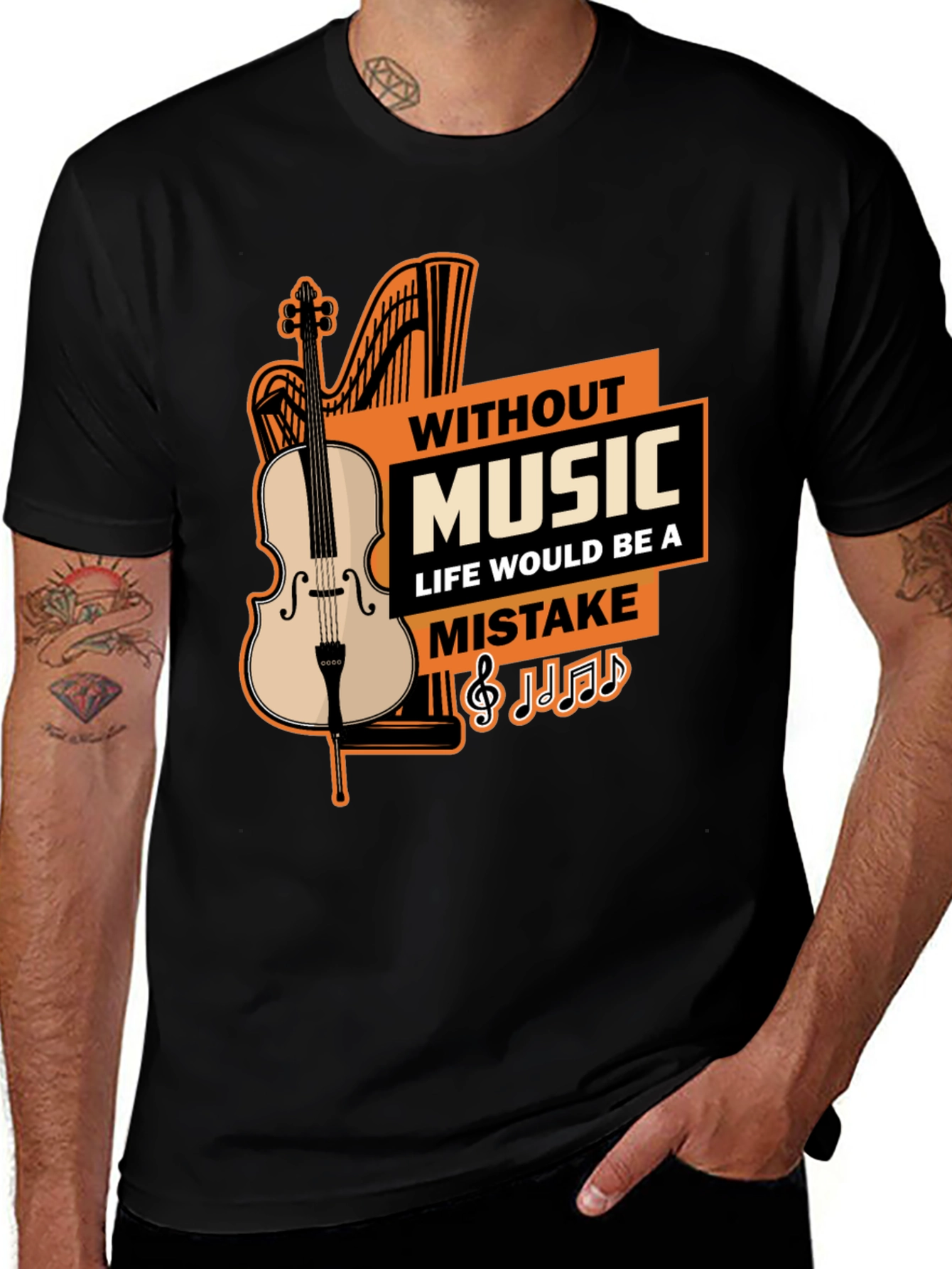 Variant 28 of Music Lover's T-Shirt: Without Music Life Would Be A Mistake