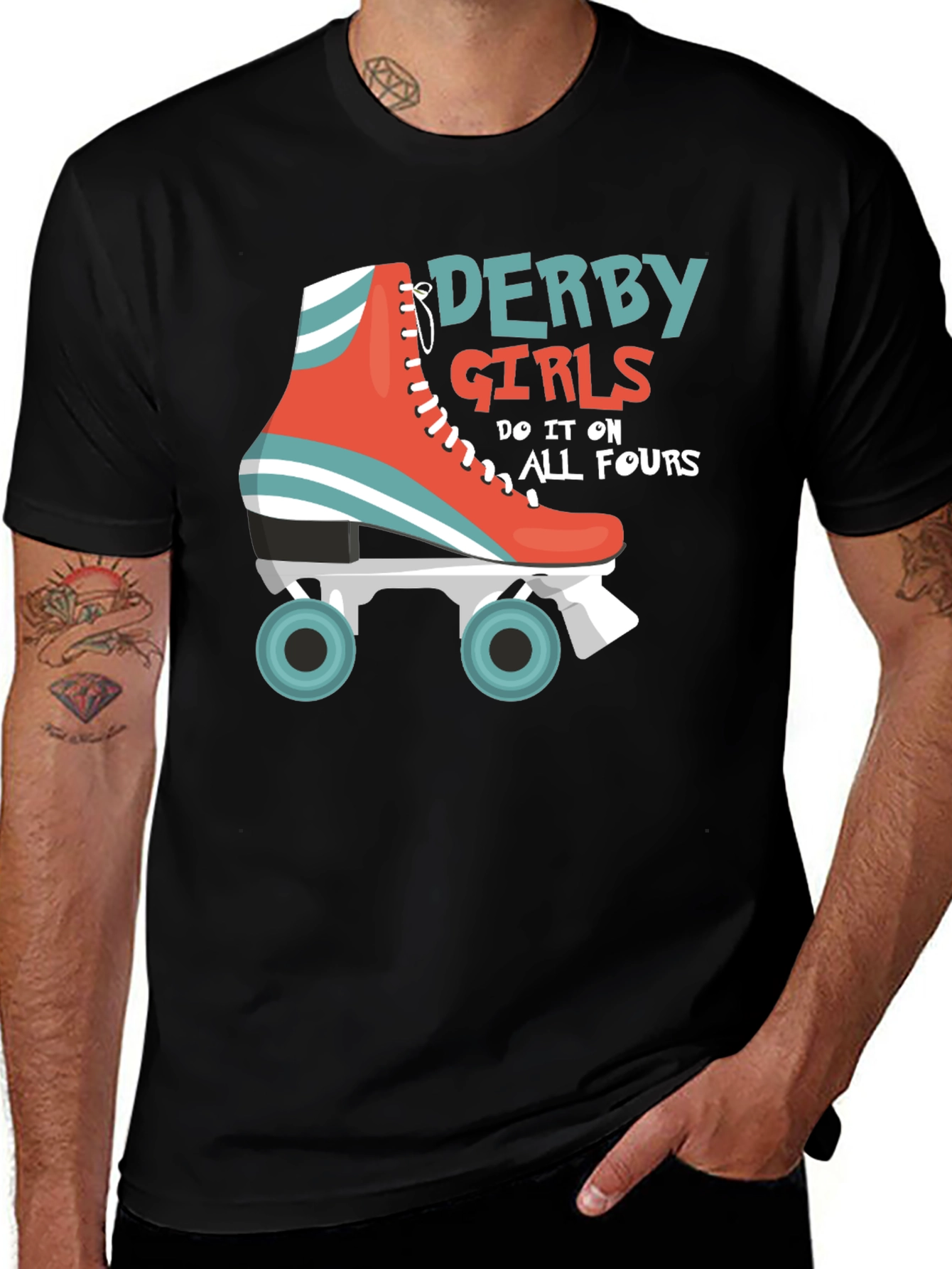 Variant 13 of Derby Girls Roller Skate T-Shirt - Do It On All Fours