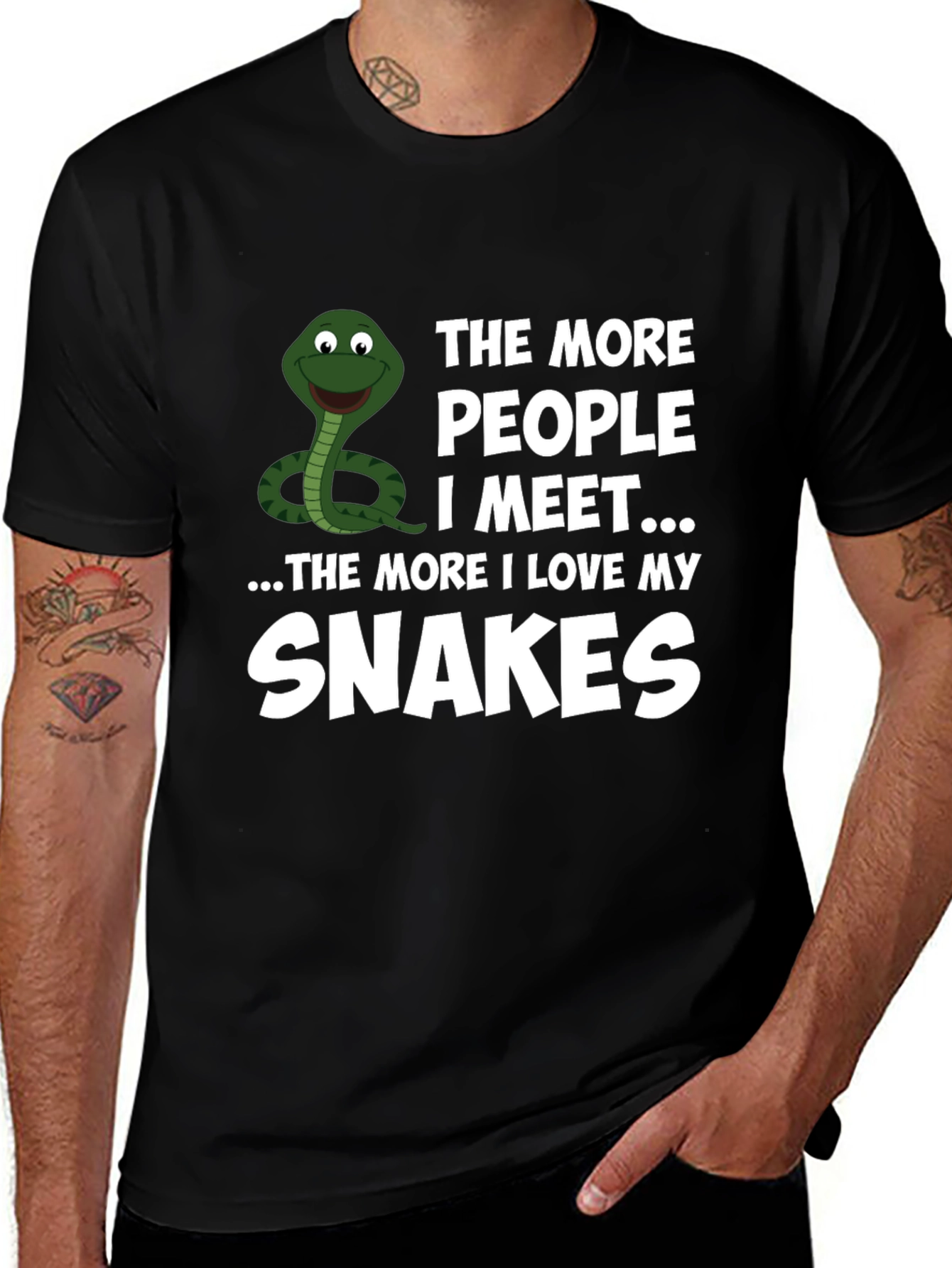 Variant 23 of Funny Snake Lover T-Shirt: The More People I Meet...
