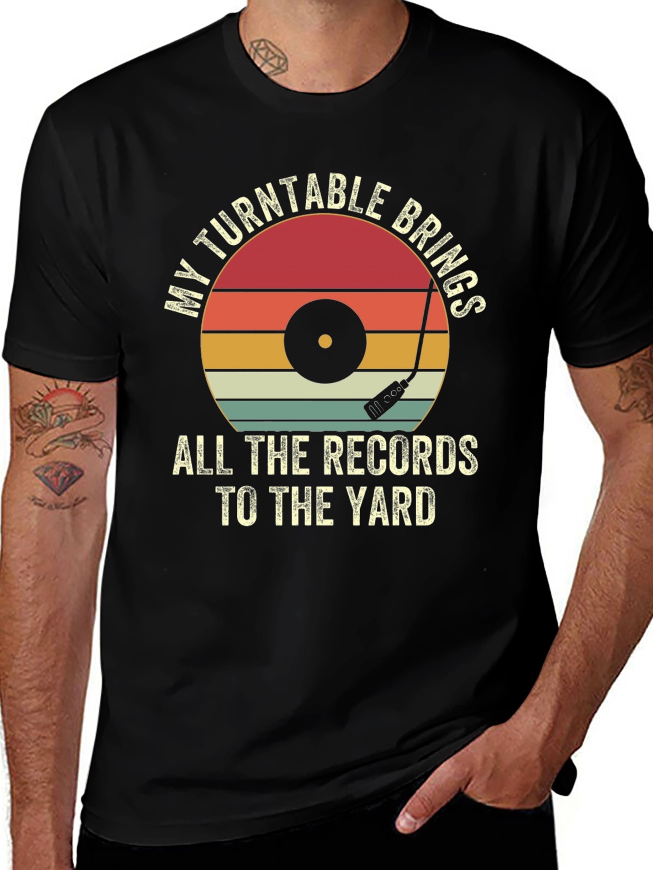 Retro Turntable Music Lover Graphic T-Shirt