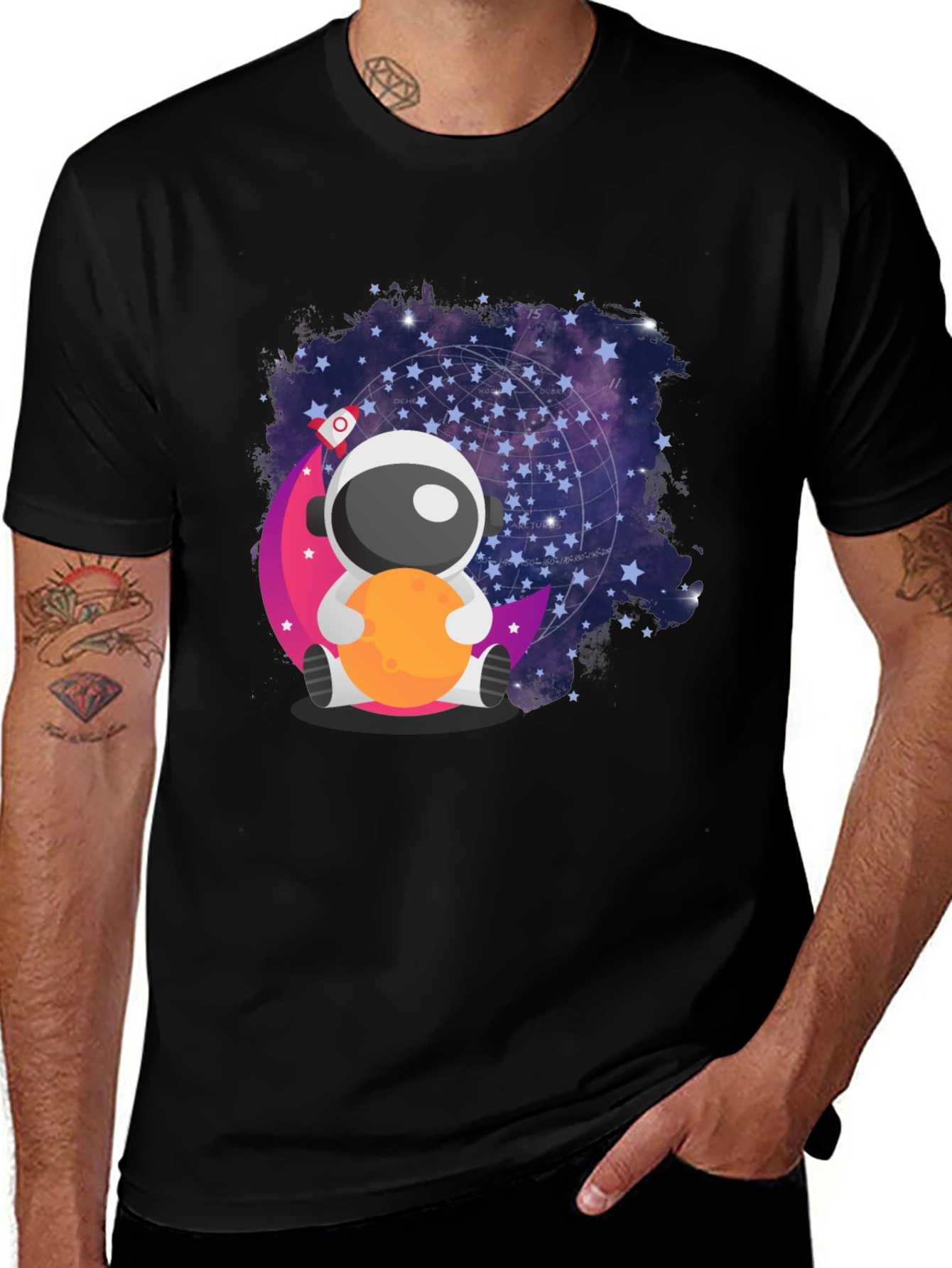 Variant 3 of Cute Astronaut Moon T-Shirt - Space Lover's Tee