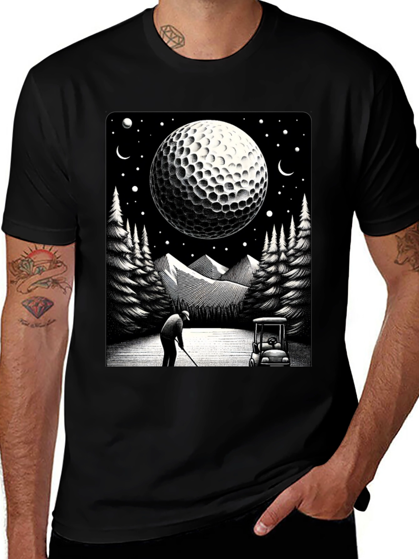 Variant 23 of Golf Moon T-Shirt - Unique Graphic Tee