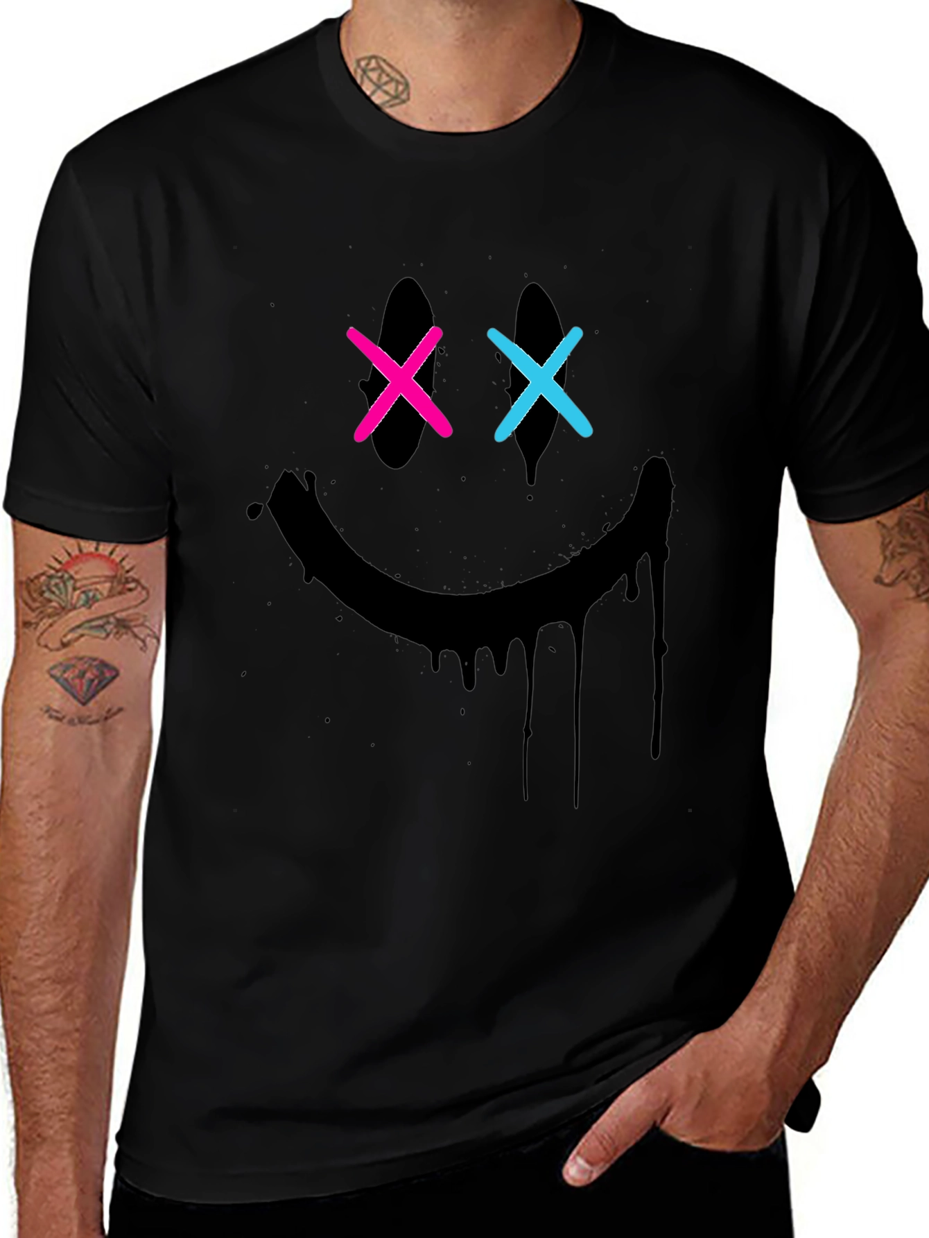 Variant 4 of Smiley Face T-Shirt: X Eyes & Dripping Smile