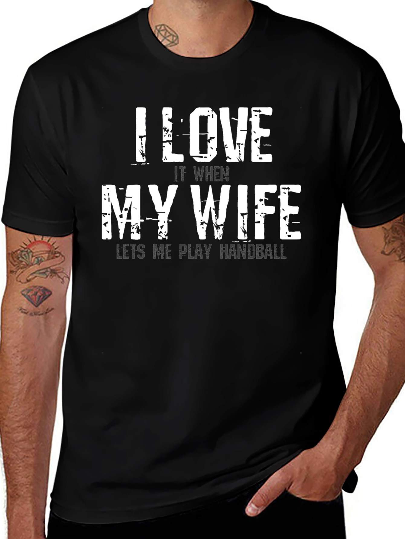 Variant 5 of I Love My Wife Handball T-Shirt