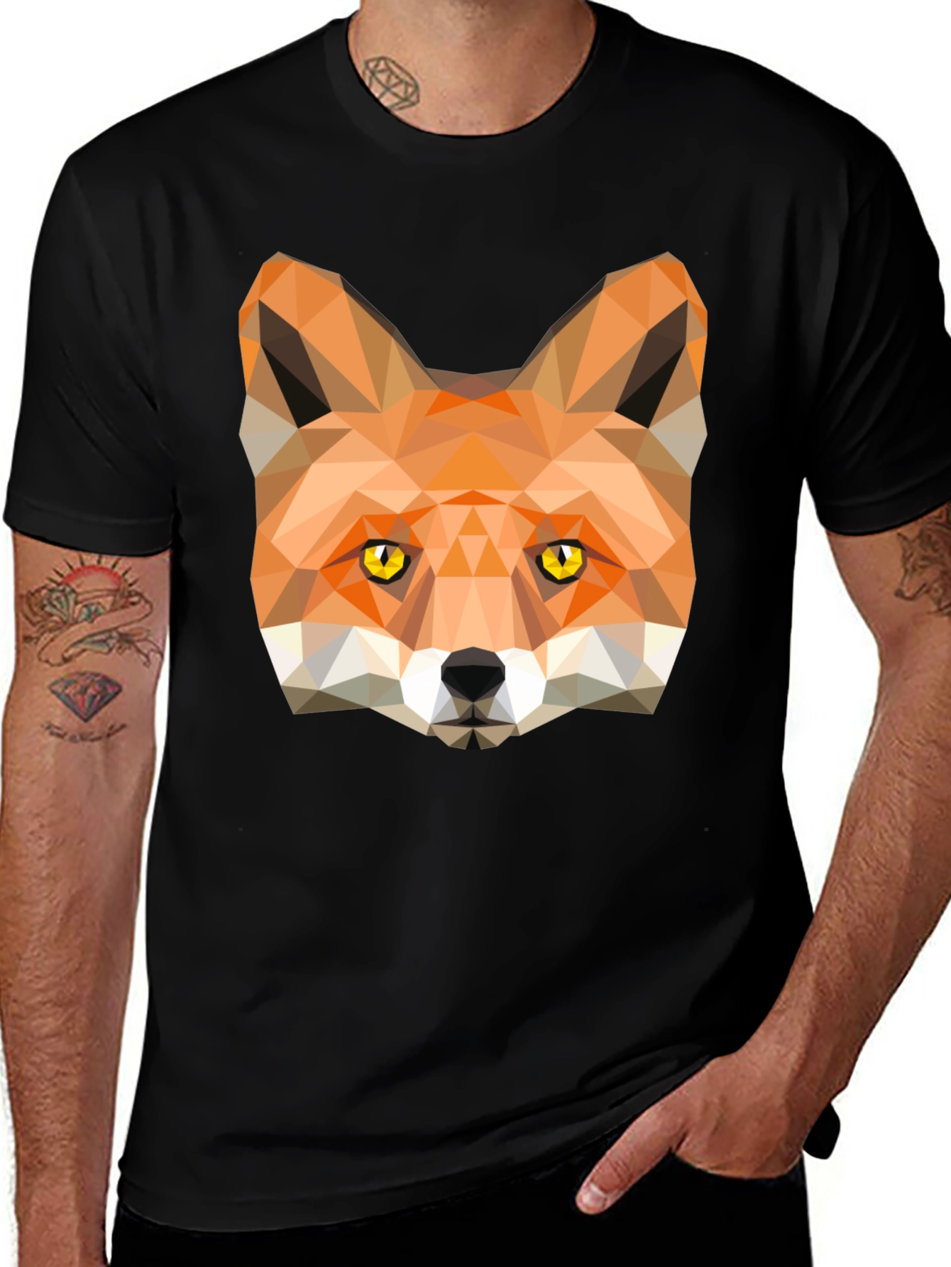 Variant 21 of Geometric Fox Graphic Tee - Modern Style