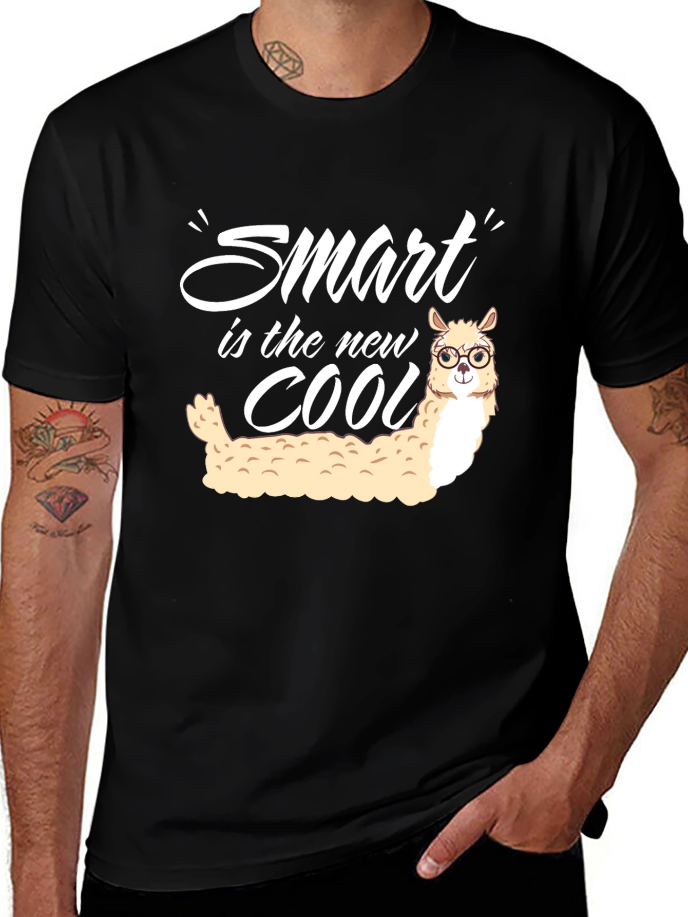 Variant 2 of Smart is the New Cool Llama T-Shirt