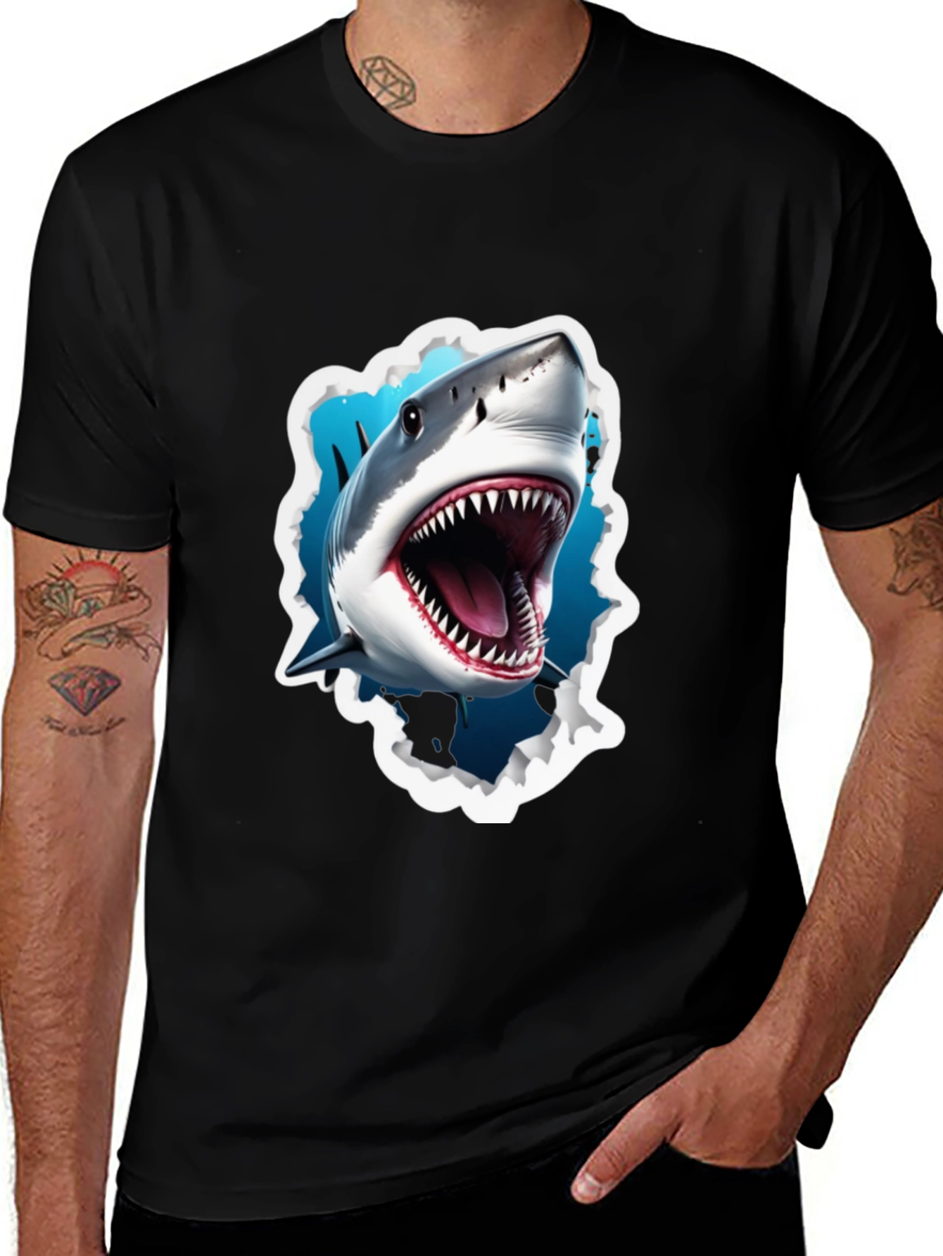 Variant 16 of Shark Attack T-Shirt - Graphic Tee