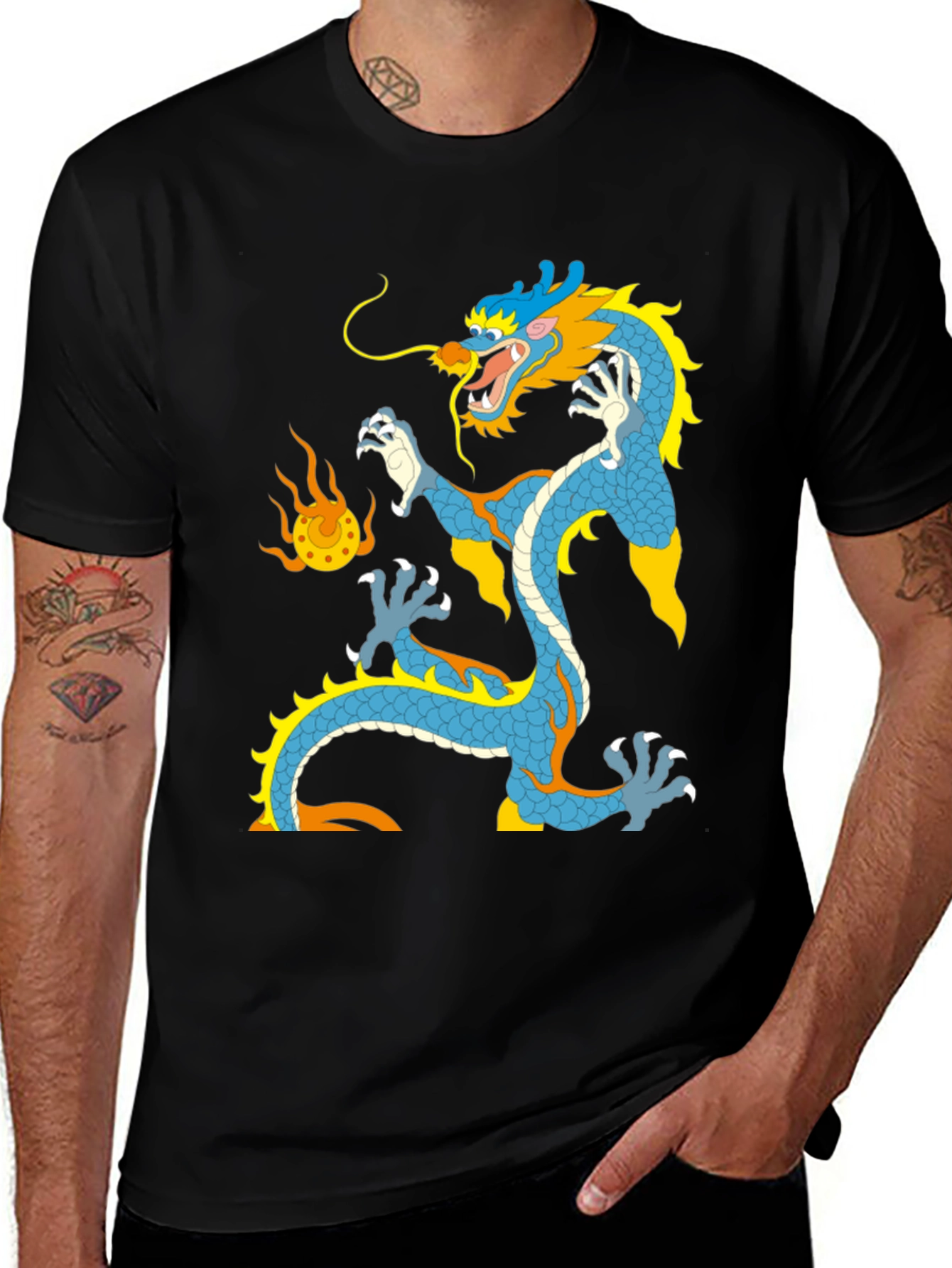 Variant 23 of Dragon Graphic Tee - Bold Black T-Shirt
