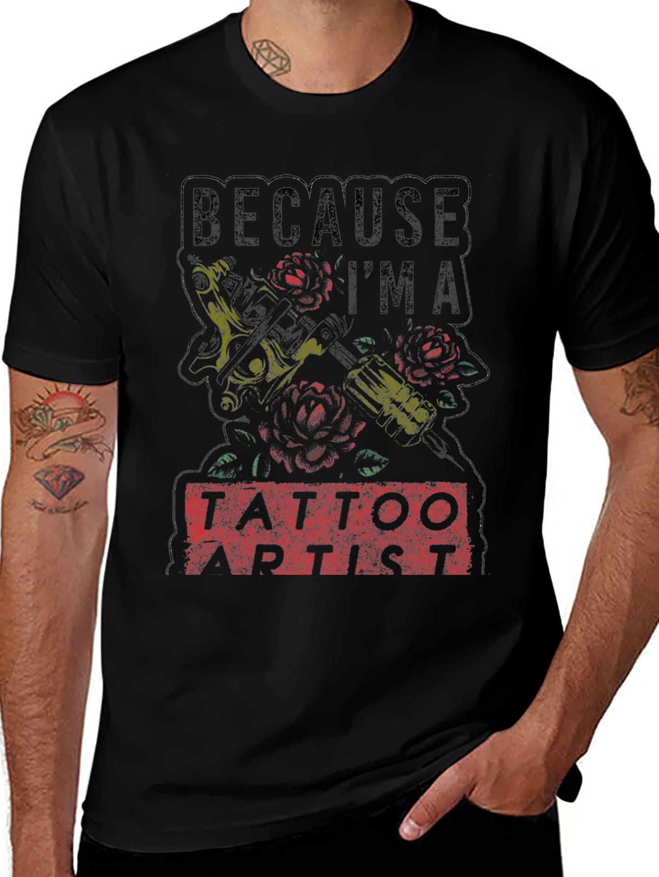 Variant 20 of Tattoo Artist Graphic Tee - Black Cotton Shirt