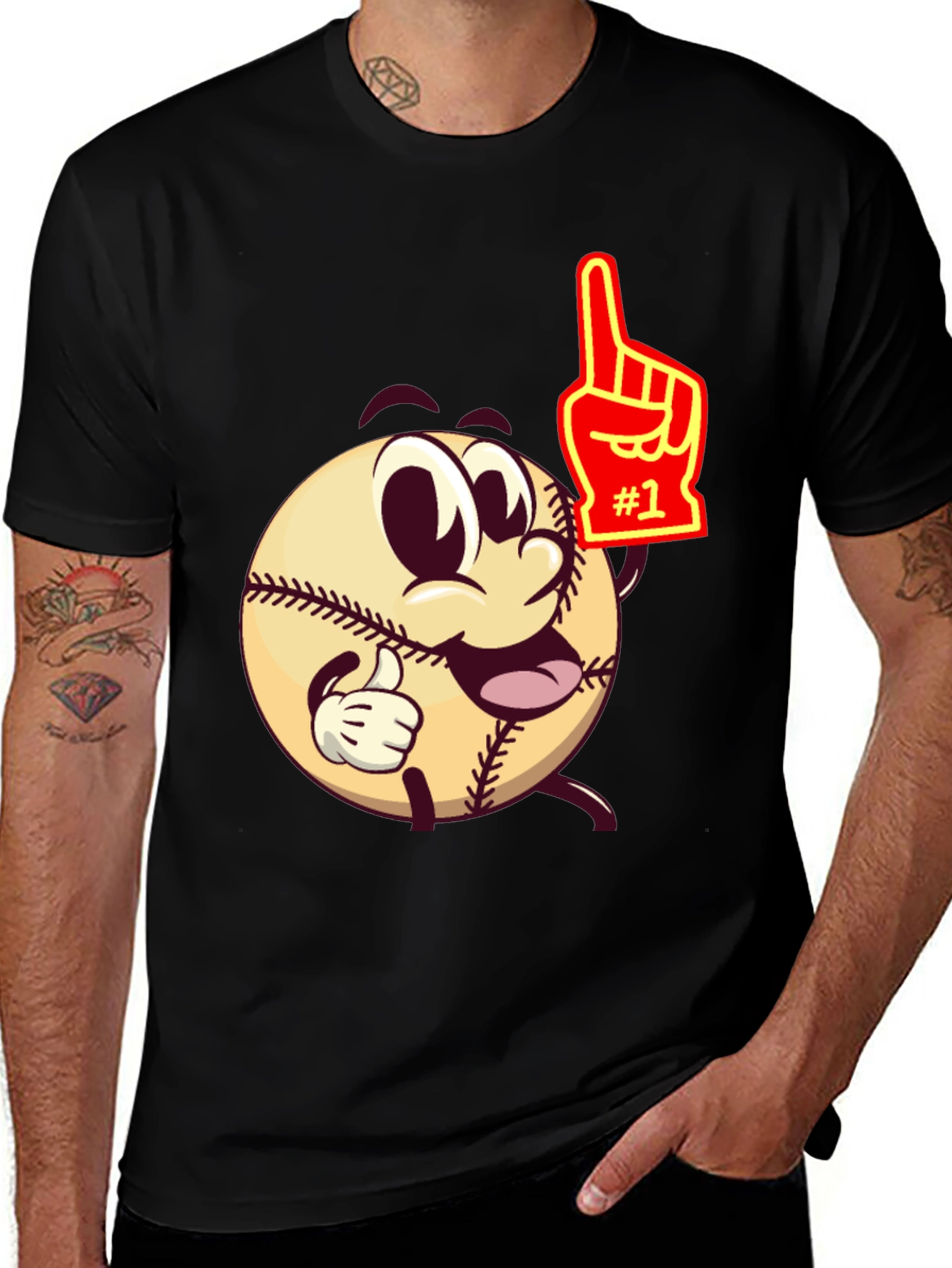 Variant 6 of Baseball Cartoon T-Shirt
