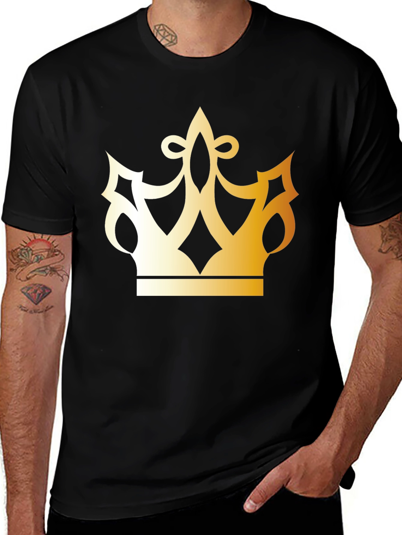 Variant 20 of Golden Crown Graphic Black T-Shirt