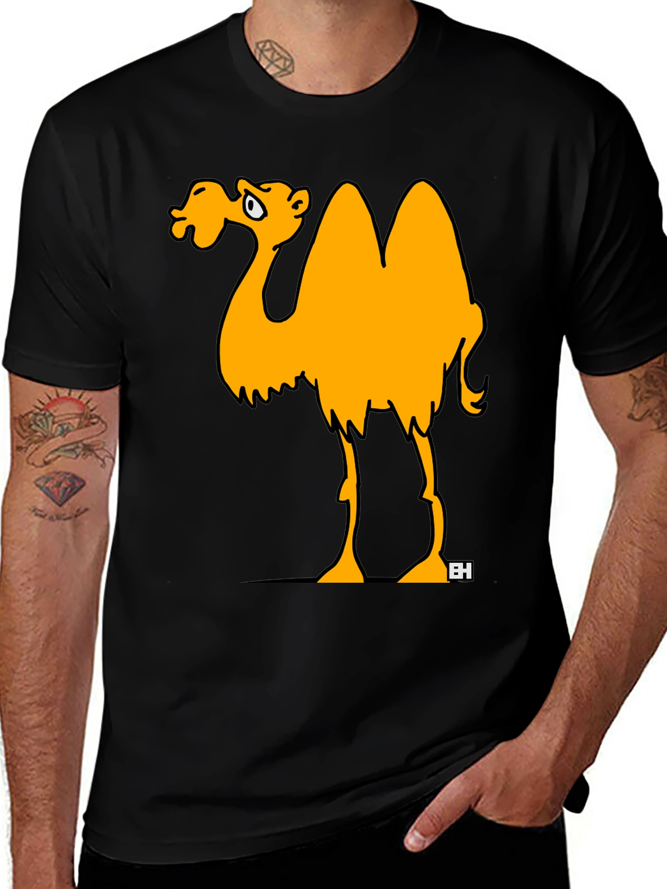 Variant 2 of Novelty Camel Graphic T-Shirt - Black