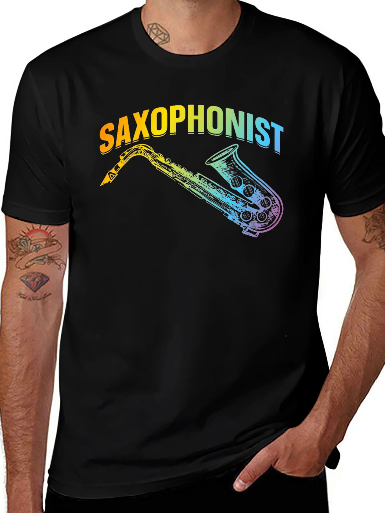 Saxophonist Rainbow T-Shirt - Music Lover Tee