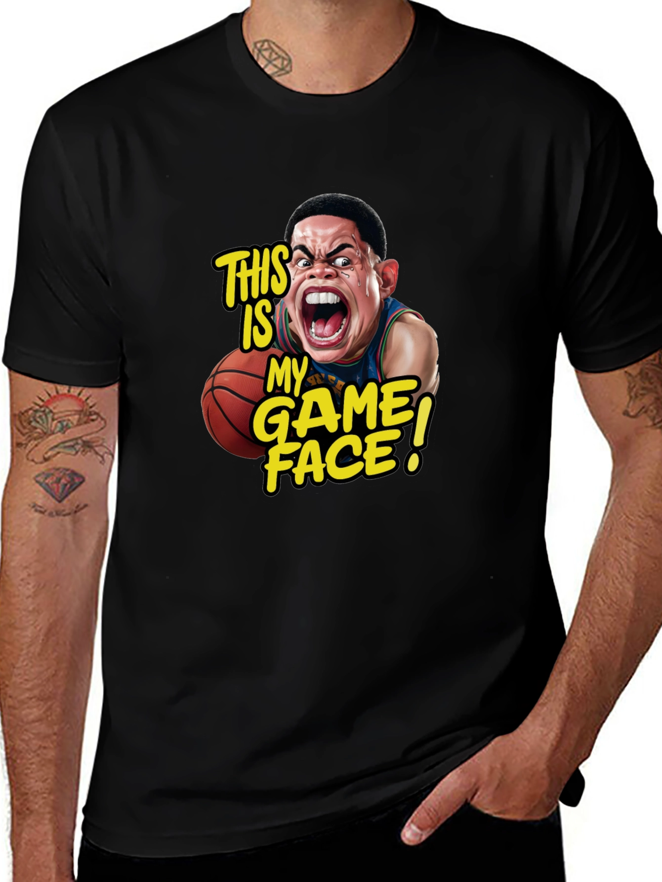 Variant 9 of Game Face T-Shirt: Basketball Cartoon Tee for Sports Fans