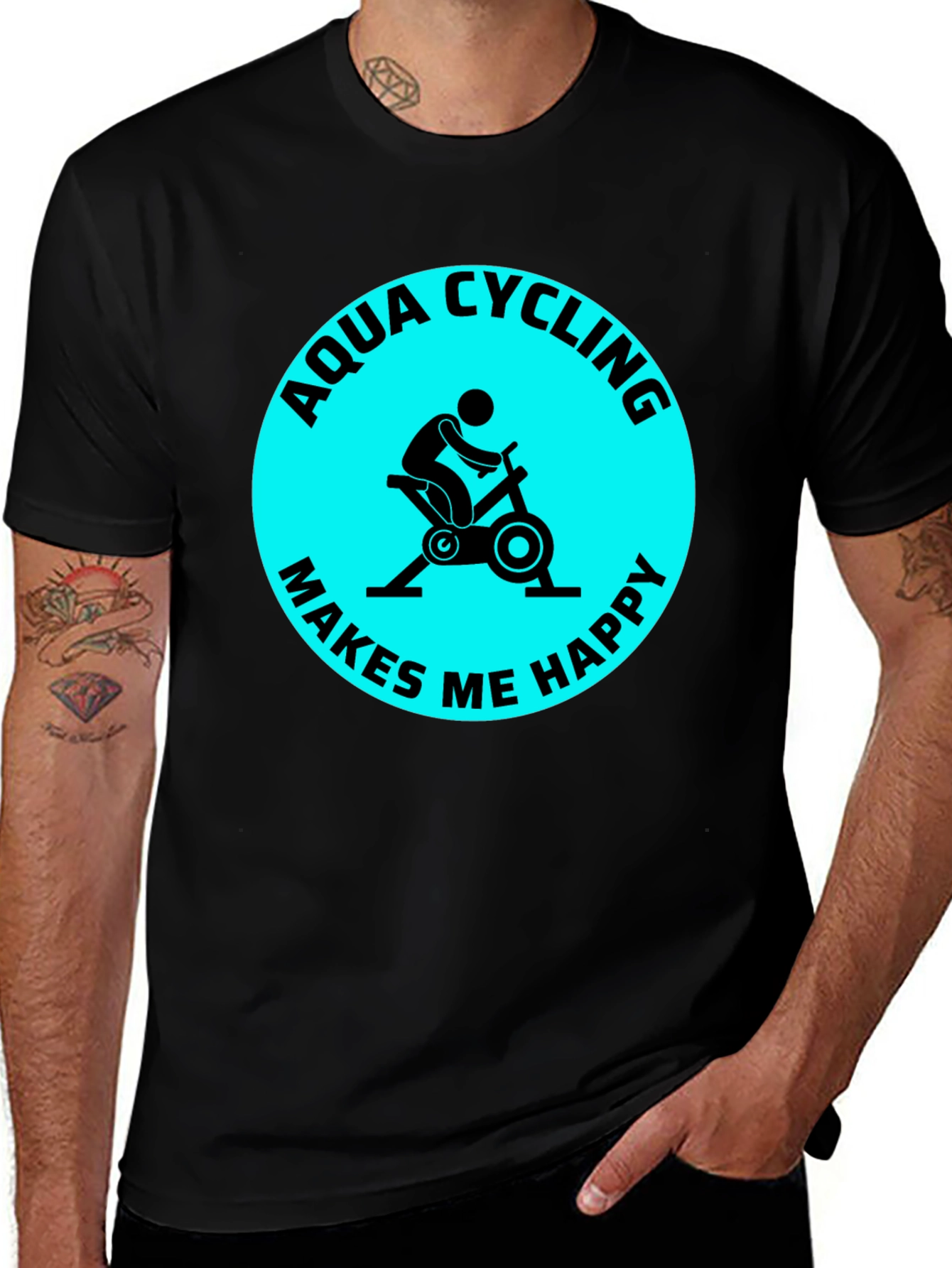 Variant 19 of Aqua Cycling Makes Me Happy T-Shirt