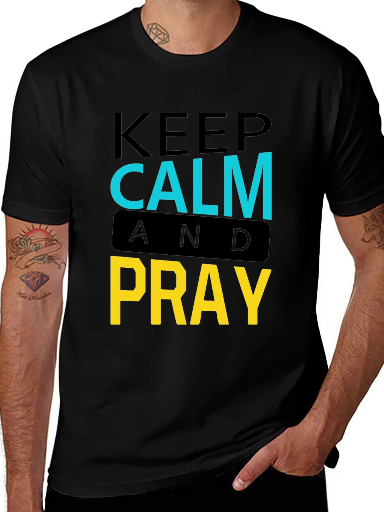 Variant 23 of Keep Calm And Pray Black T-Shirt