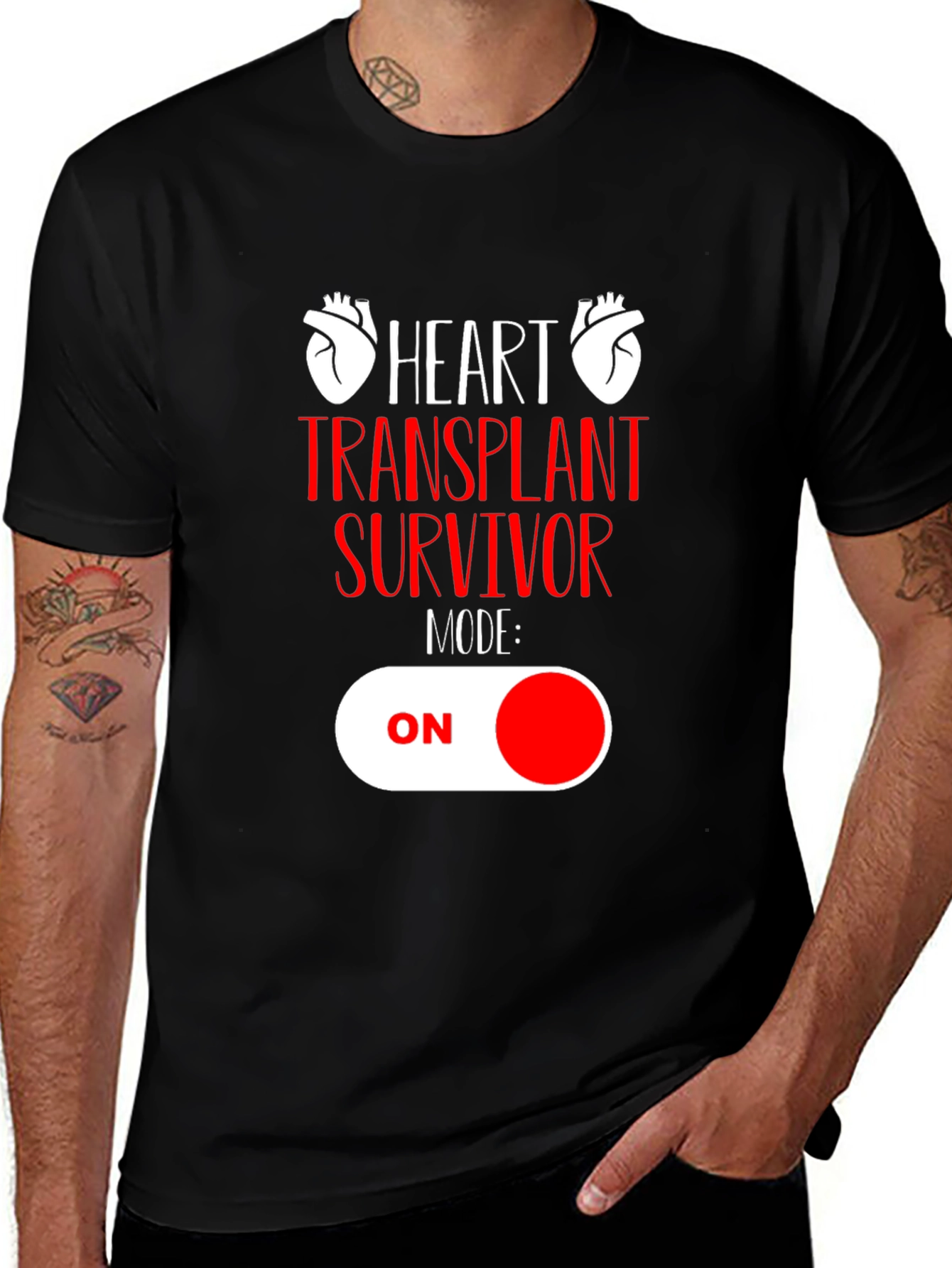 Variant 17 of Heart Transplant Survivor Mode ON Graphic Tee