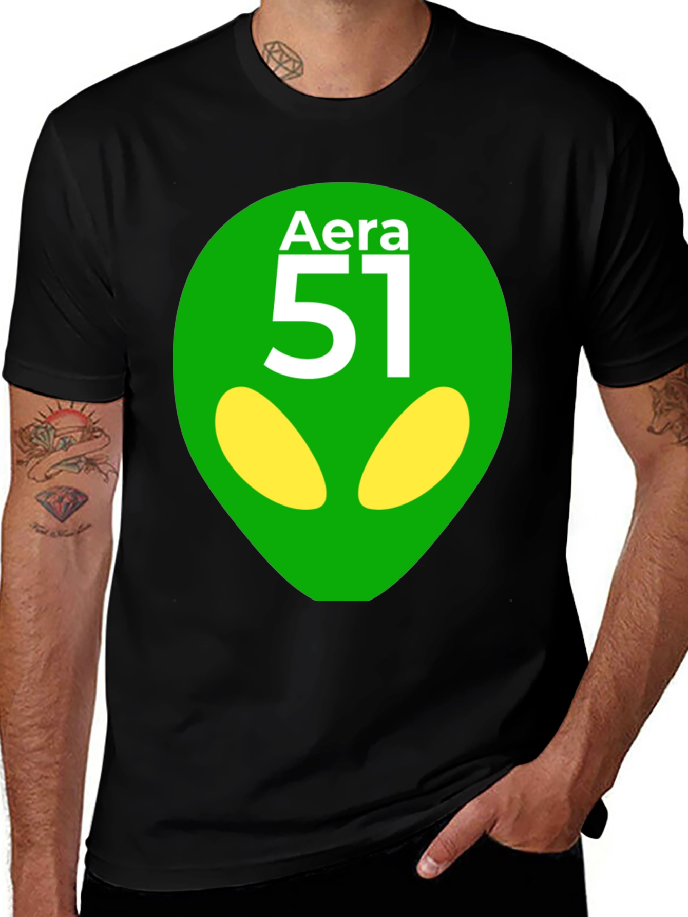 Variant 20 of Area 51 Alien Graphic T-Shirt - Black