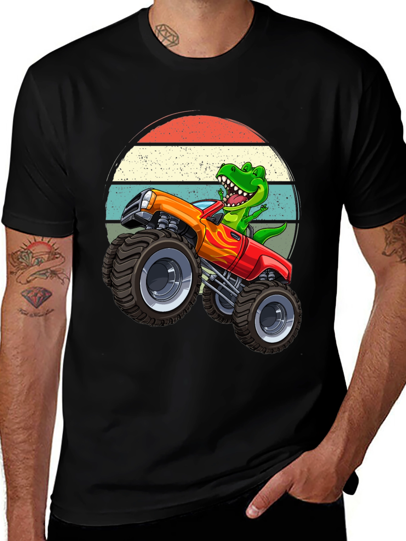 Variant 4 of Dino Monster Truck Graphic T-Shirt