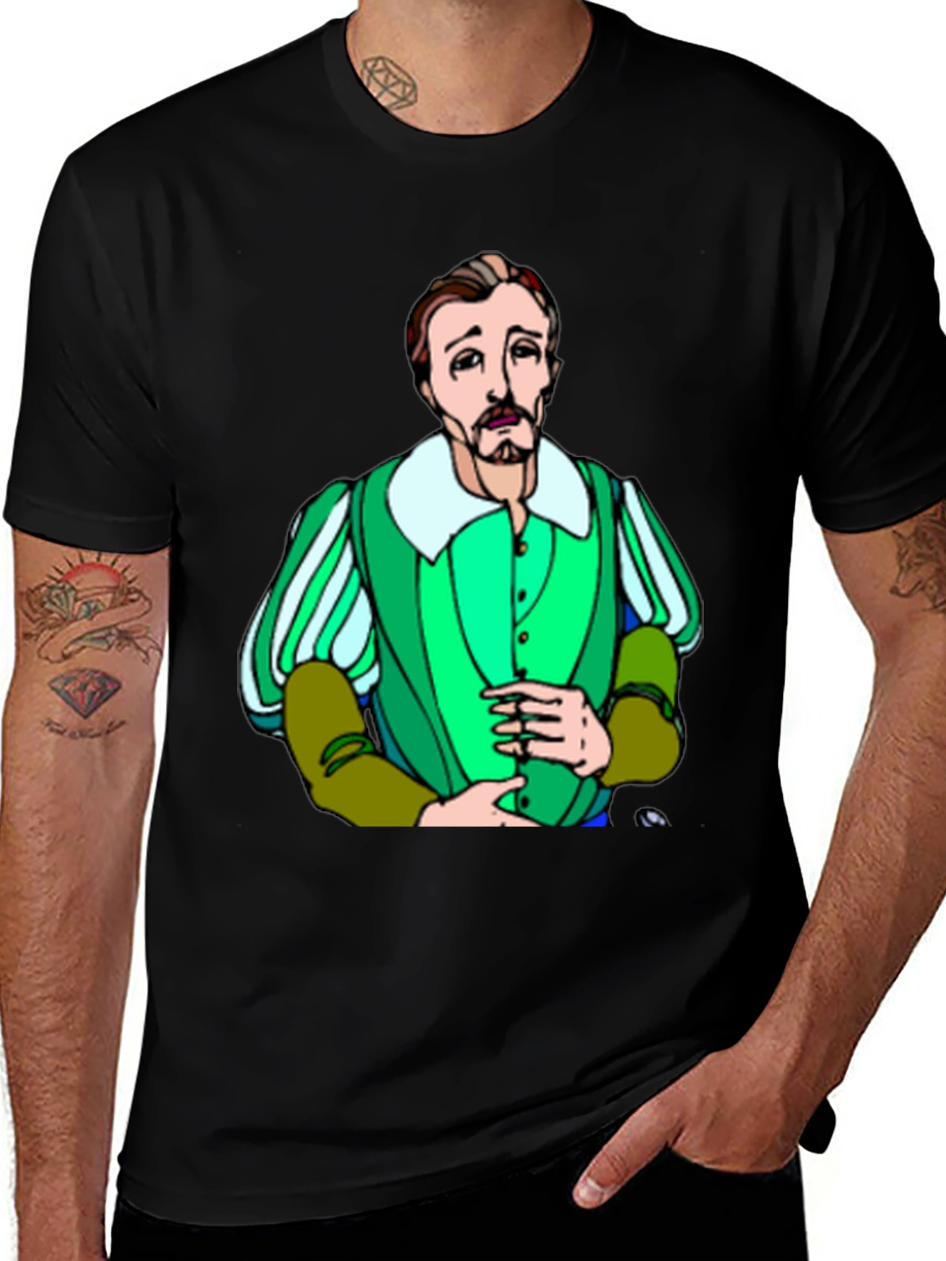 Shakespeare Cartoon T-Shirt - Classic Bard Style