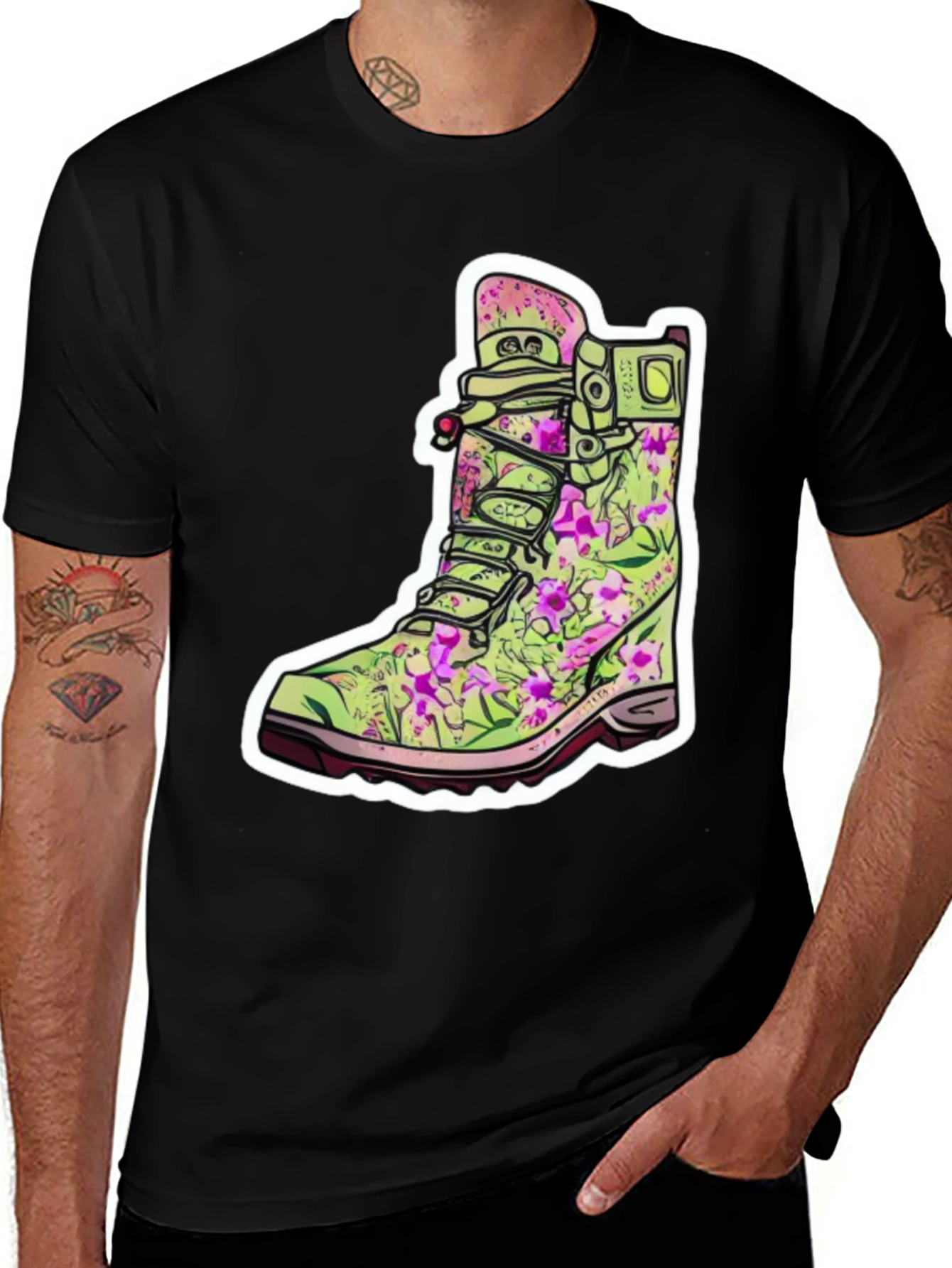 Variant 24 of Floral Boot Graphic Tee