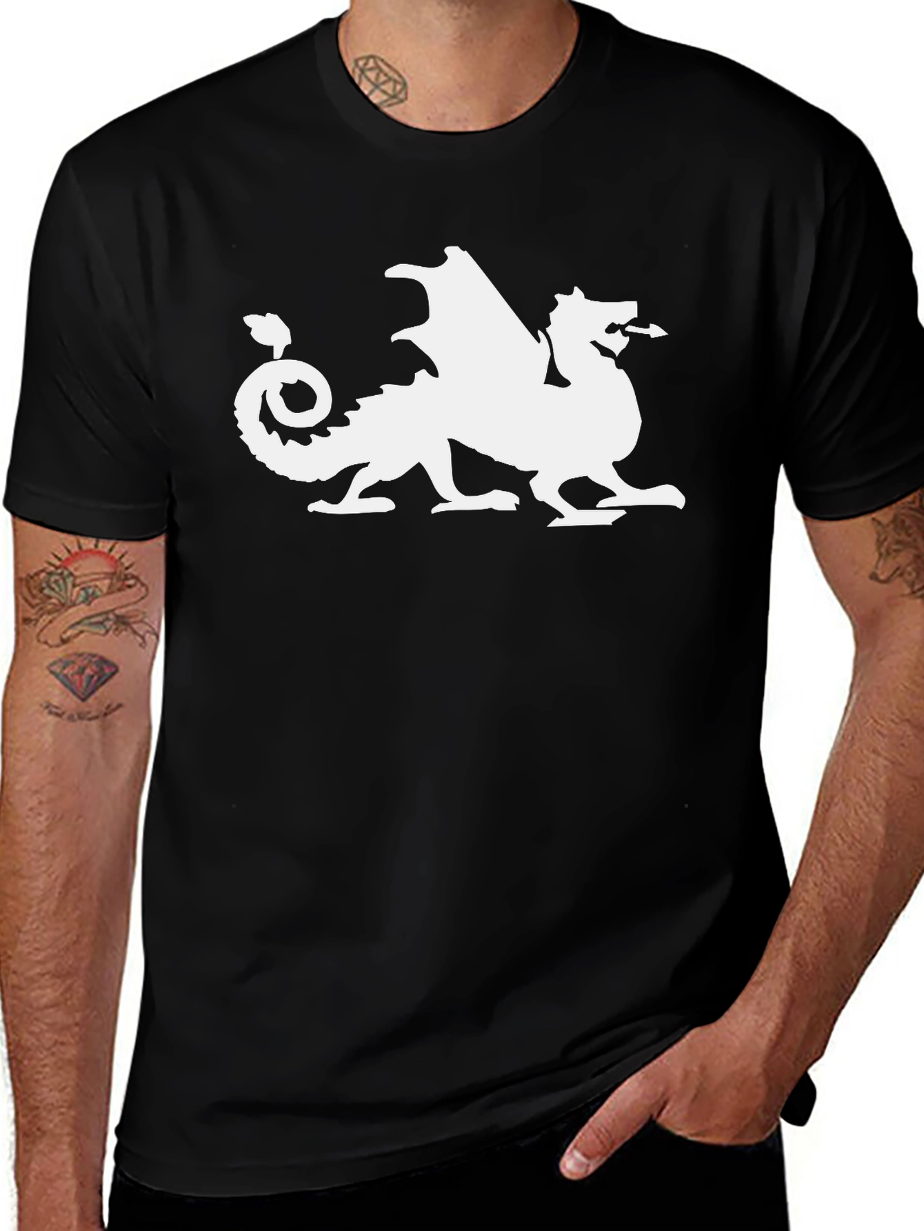 Welsh Dragon Graphic Tee - Black