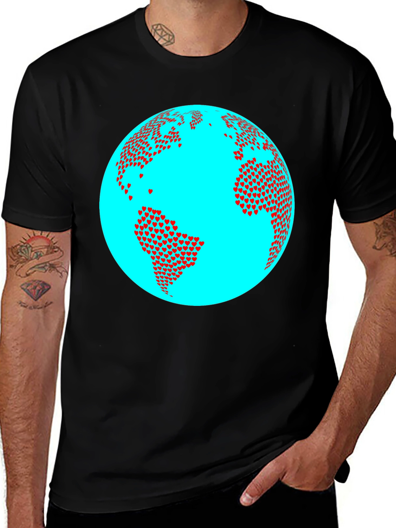 Variant 16 of Love the World T-Shirt: Earth Heart Design
