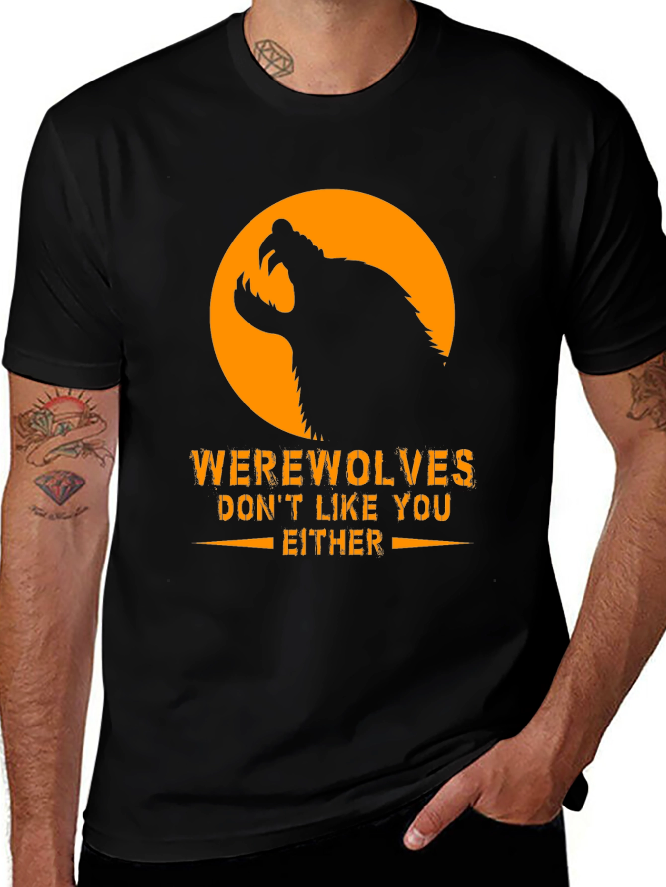Variant 19 of Werewolves Don't Like You T-Shirt | Men's Black Tee