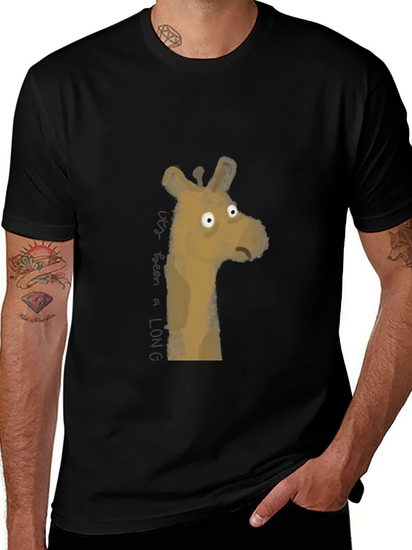 Variant 27 of Men's Black Giraffe Graphic Tee