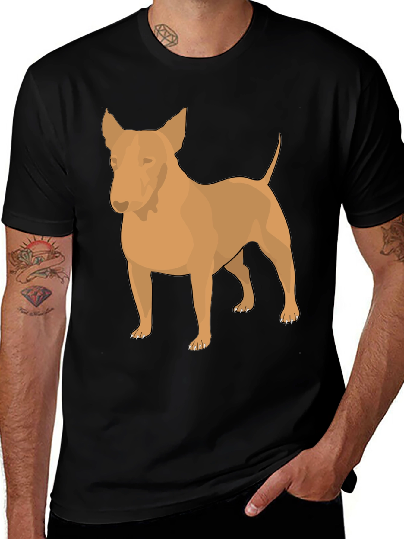 Variant 27 of Dog Graphic Tee - Black T-Shirt