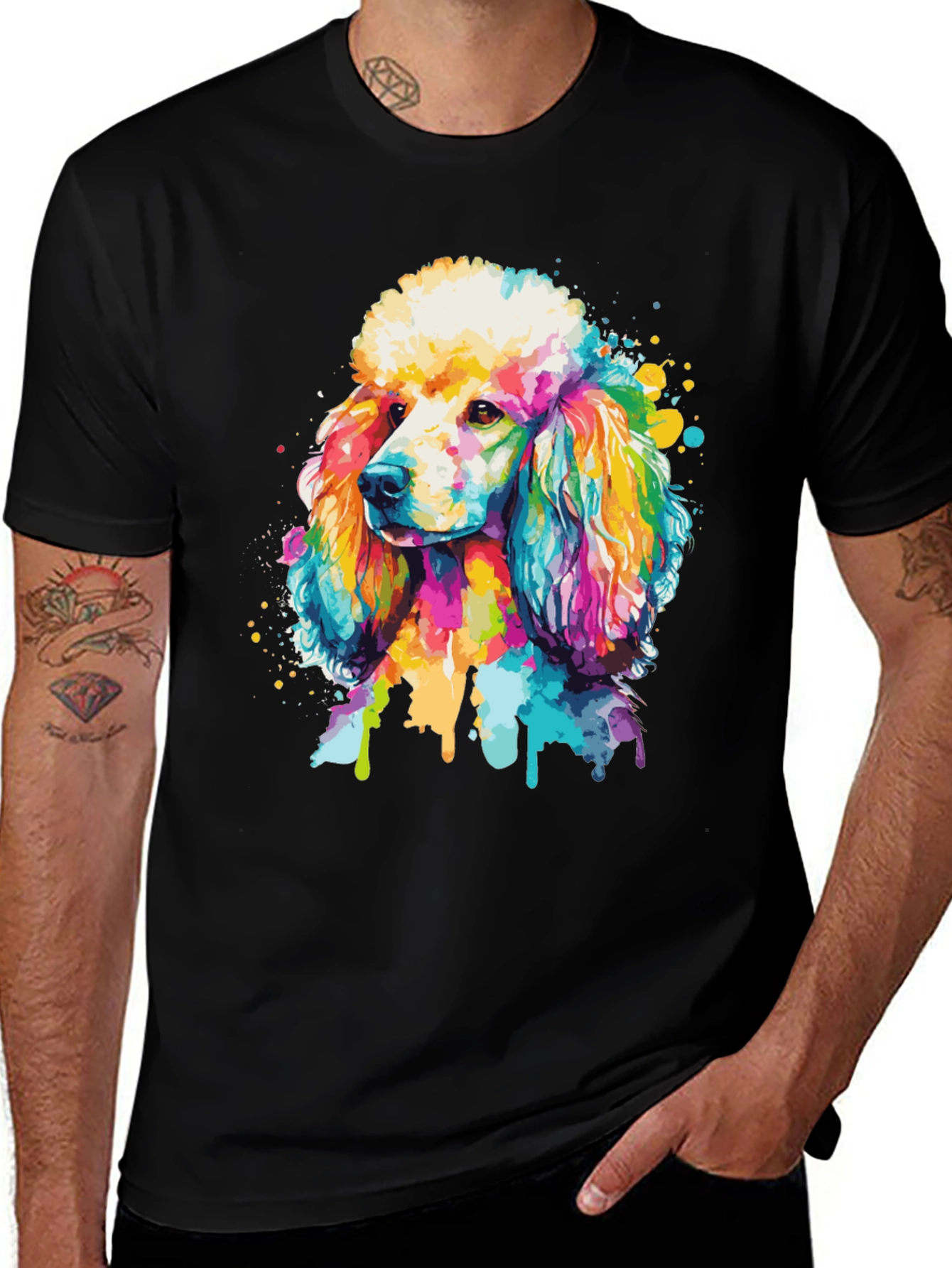 Variant 16 of Watercolor Poodle Graphic Tee - Stylish Dog Lover Shirt