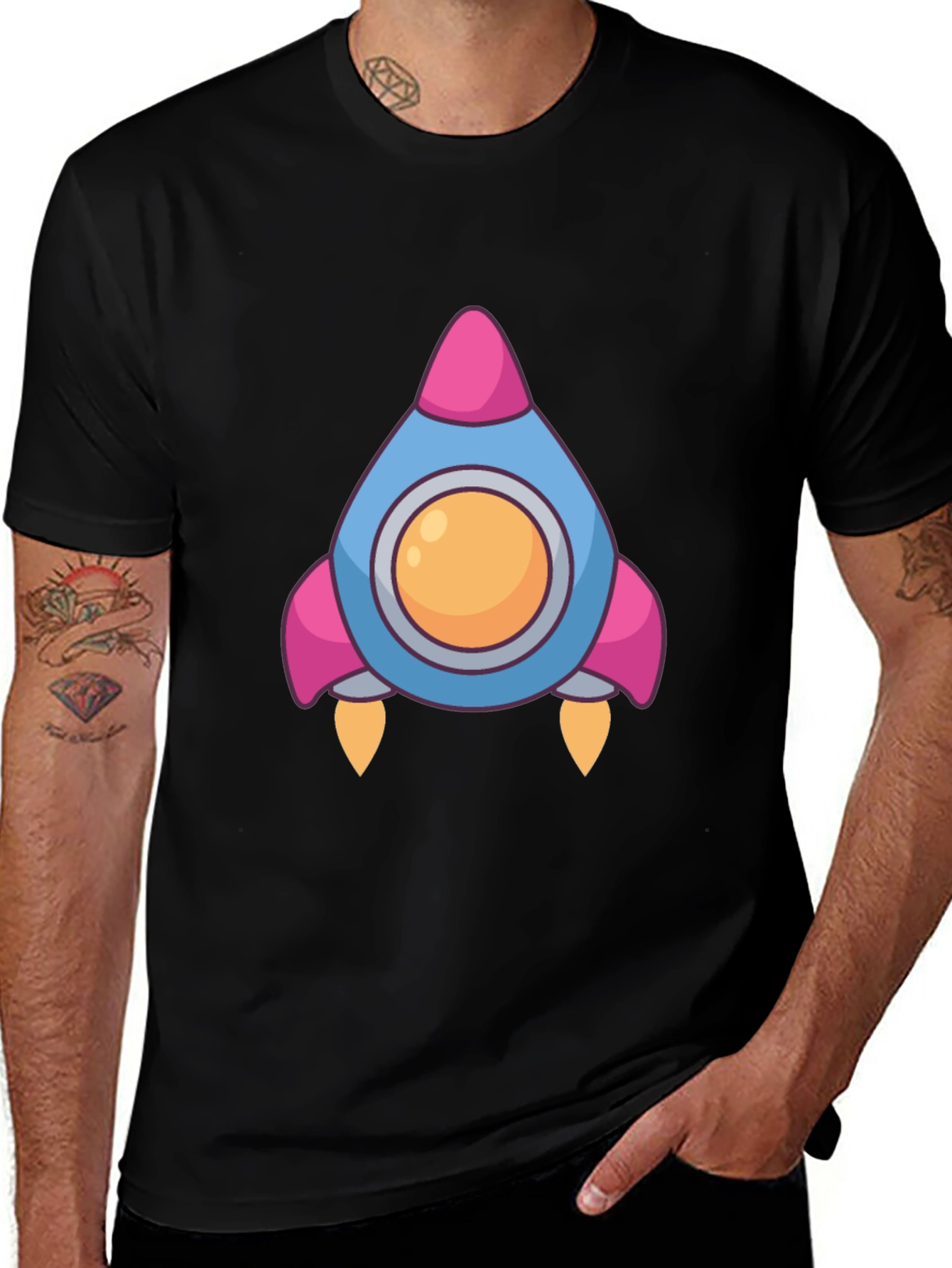 Variant 23 of Rocket Graphic Black T-Shirt
